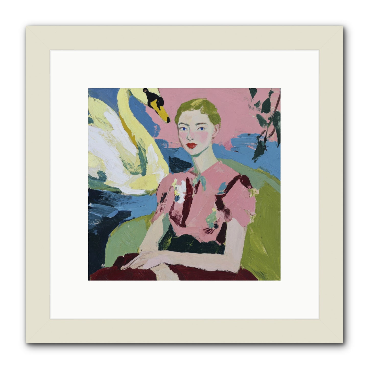 She Waited There -- Framed Print - White 10x10