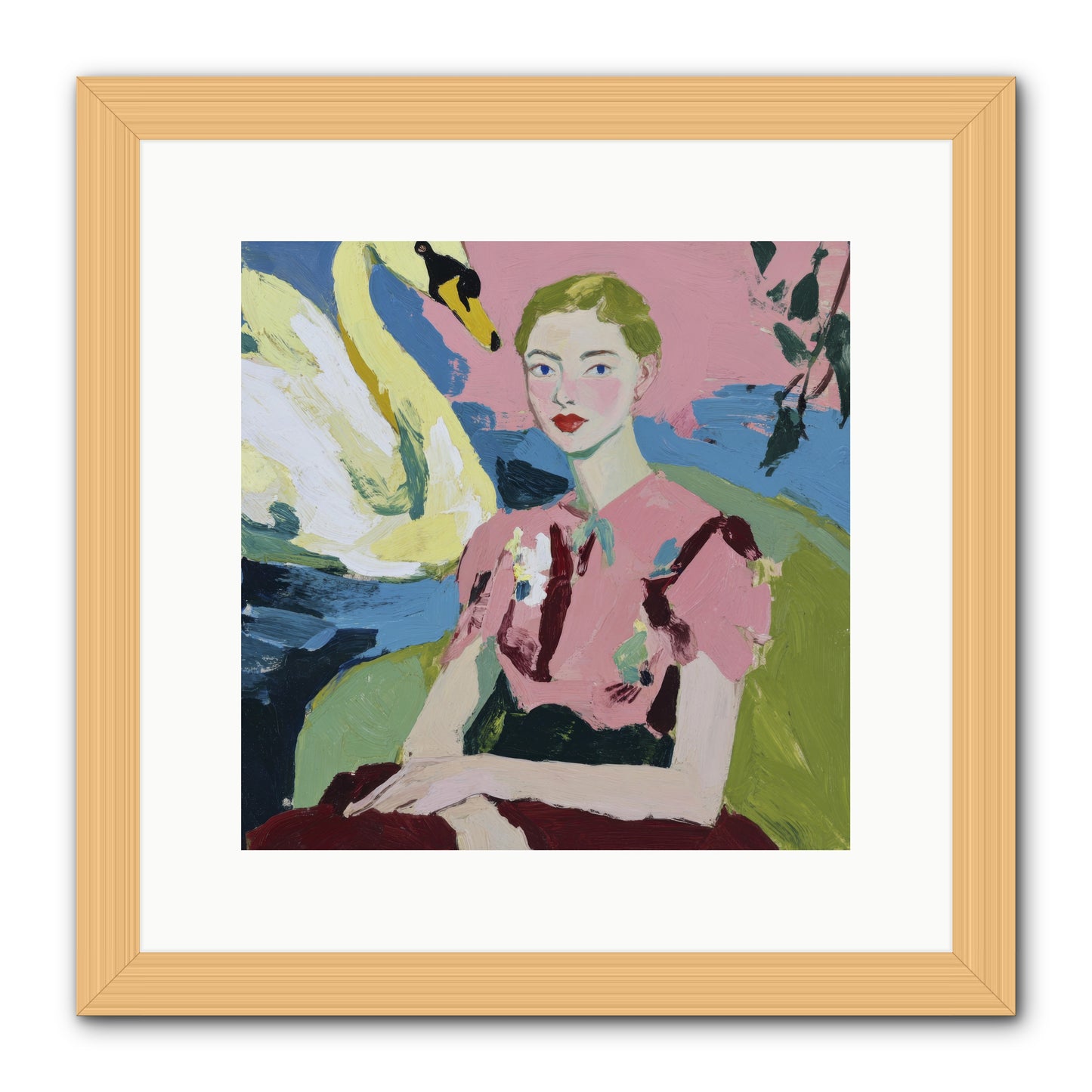 She Waited There -- Framed Print - Natural 12x12
