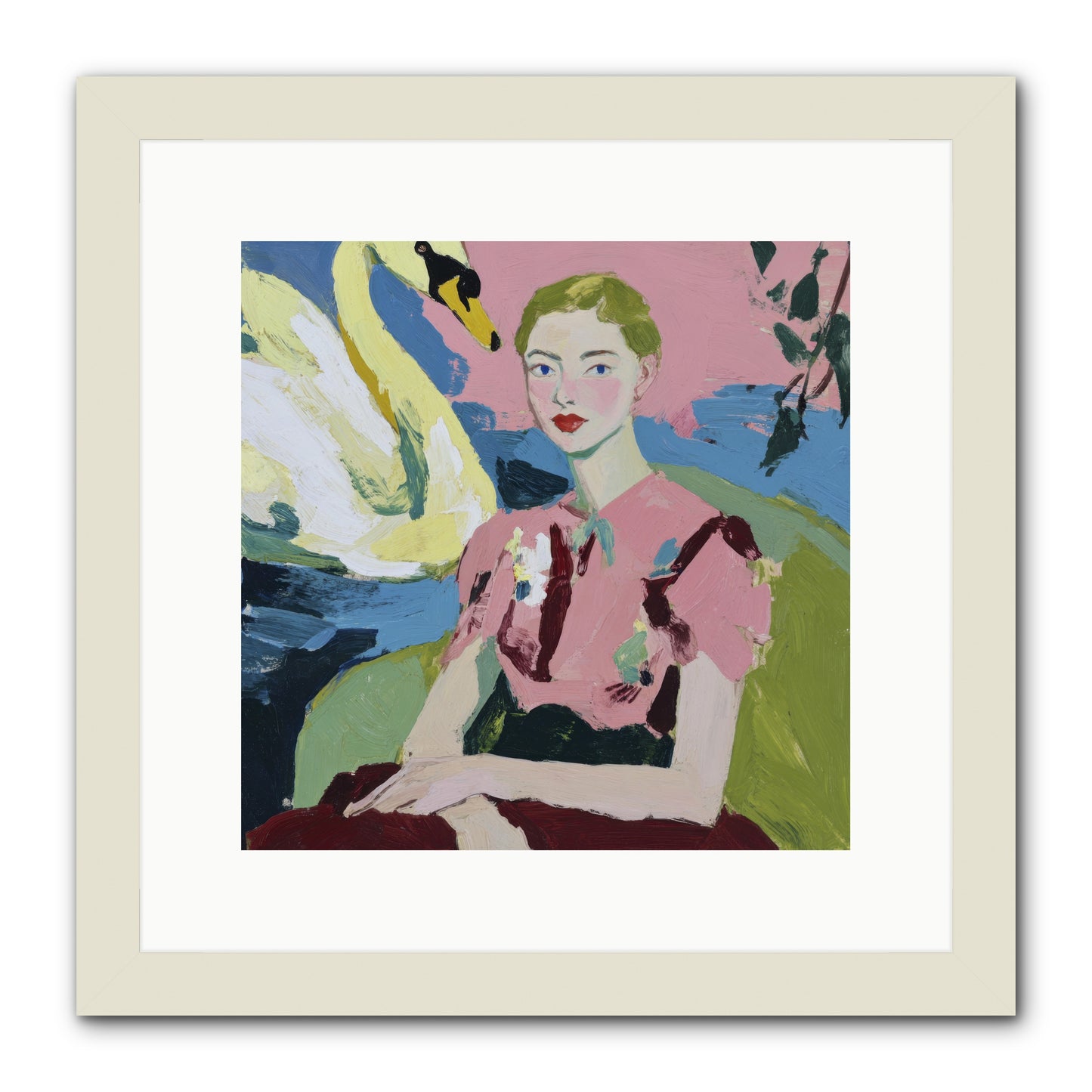 She Waited There -- Framed Print - White 12x12