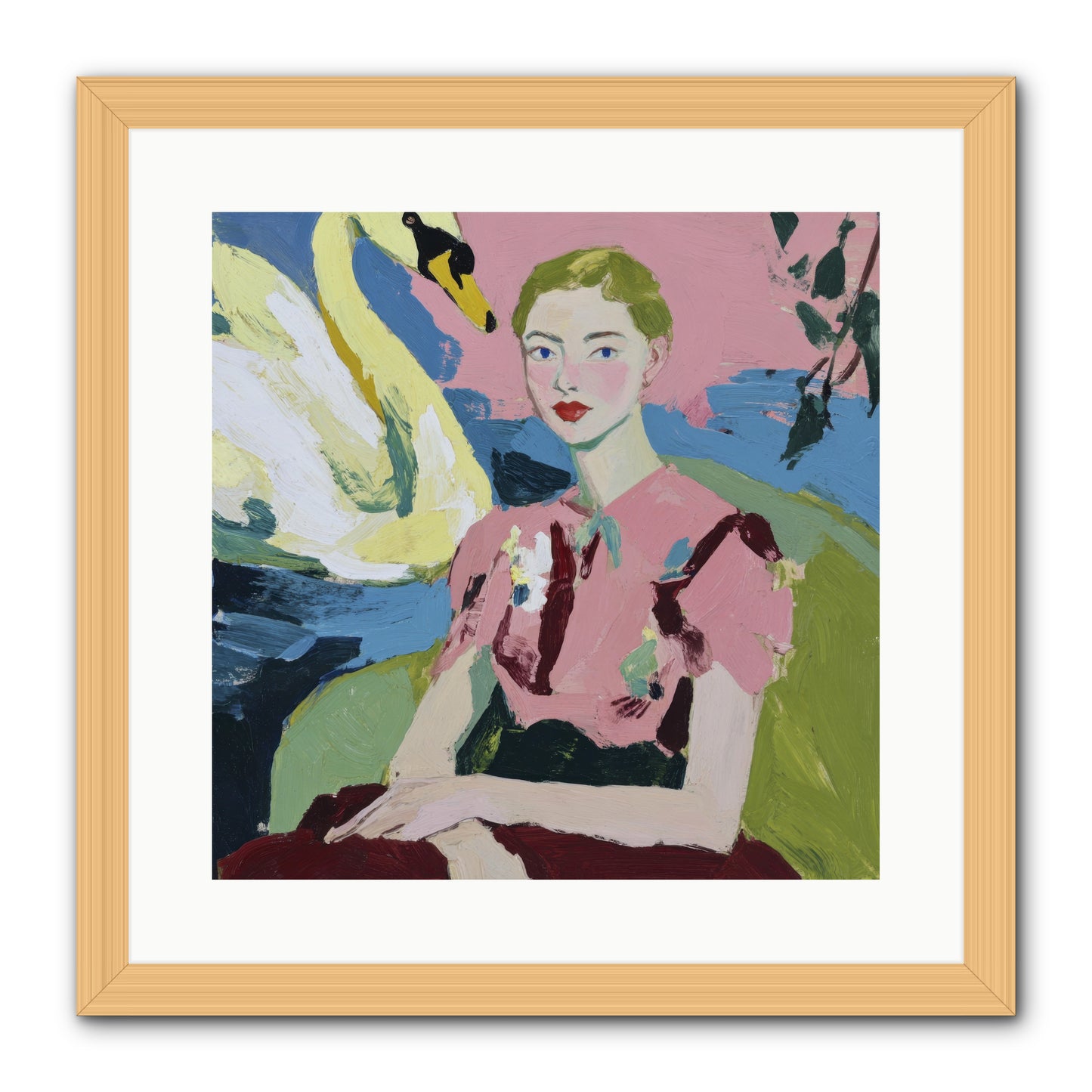 She Waited There -- Framed Print - Natural 16x16