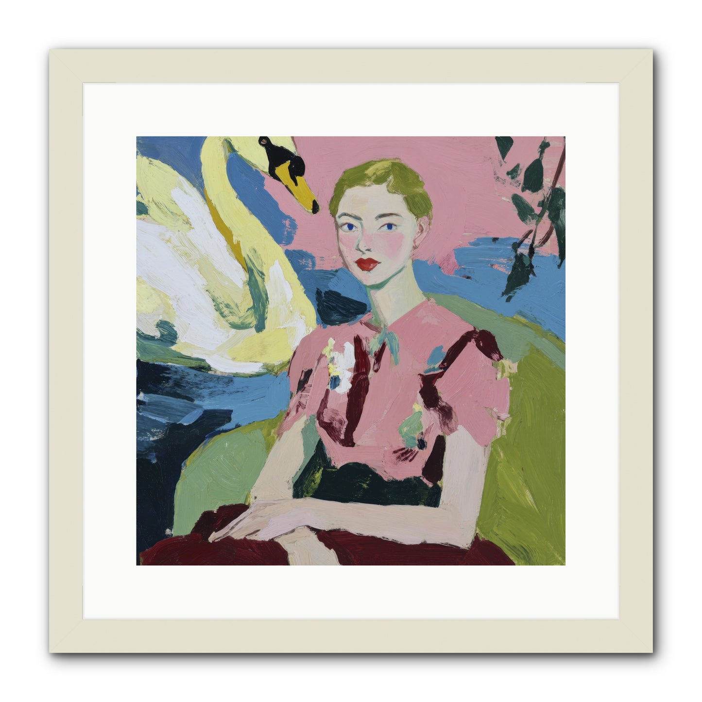 She Waited There -- Framed Print - White 16x16