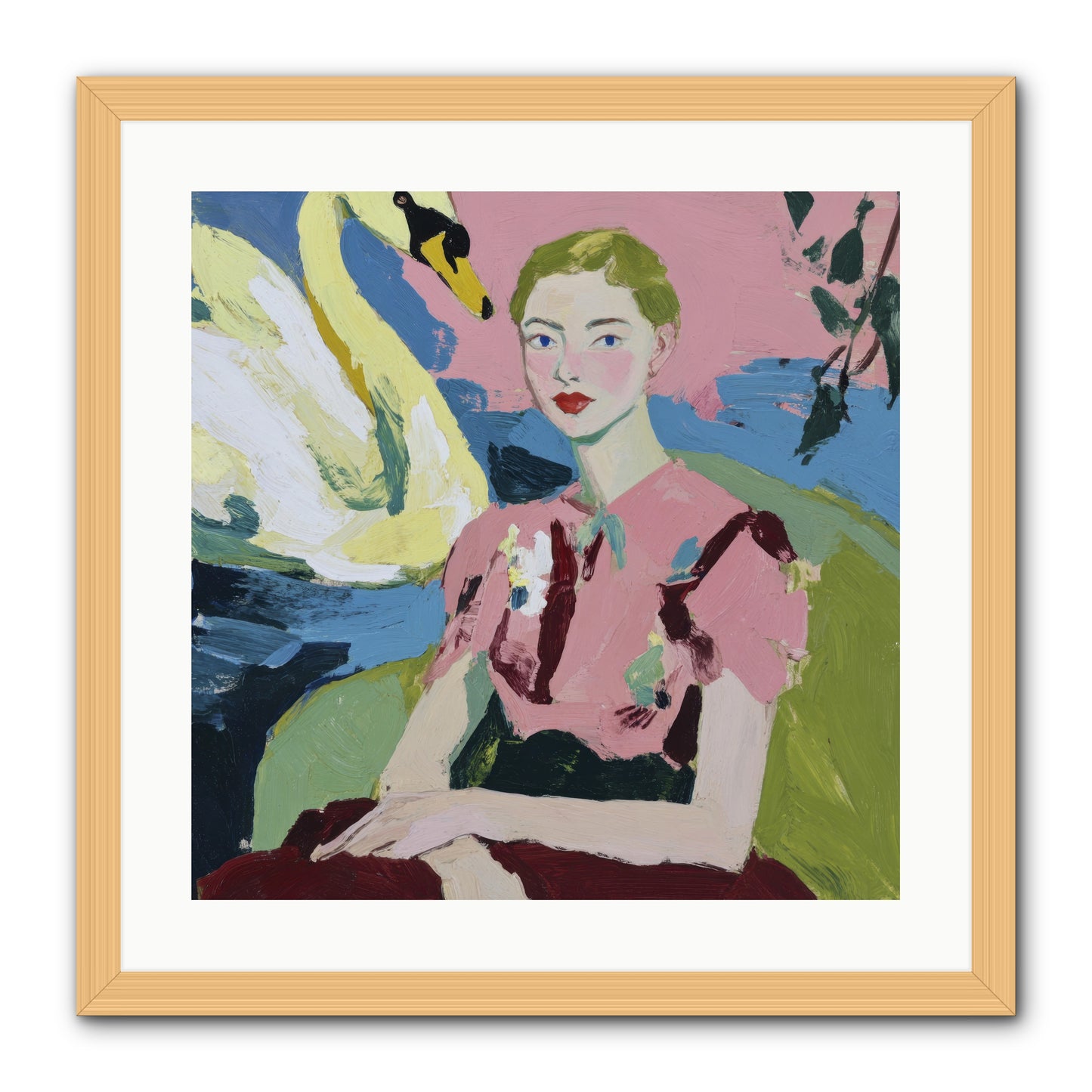 She Waited There -- Framed Print - Natural 20x20