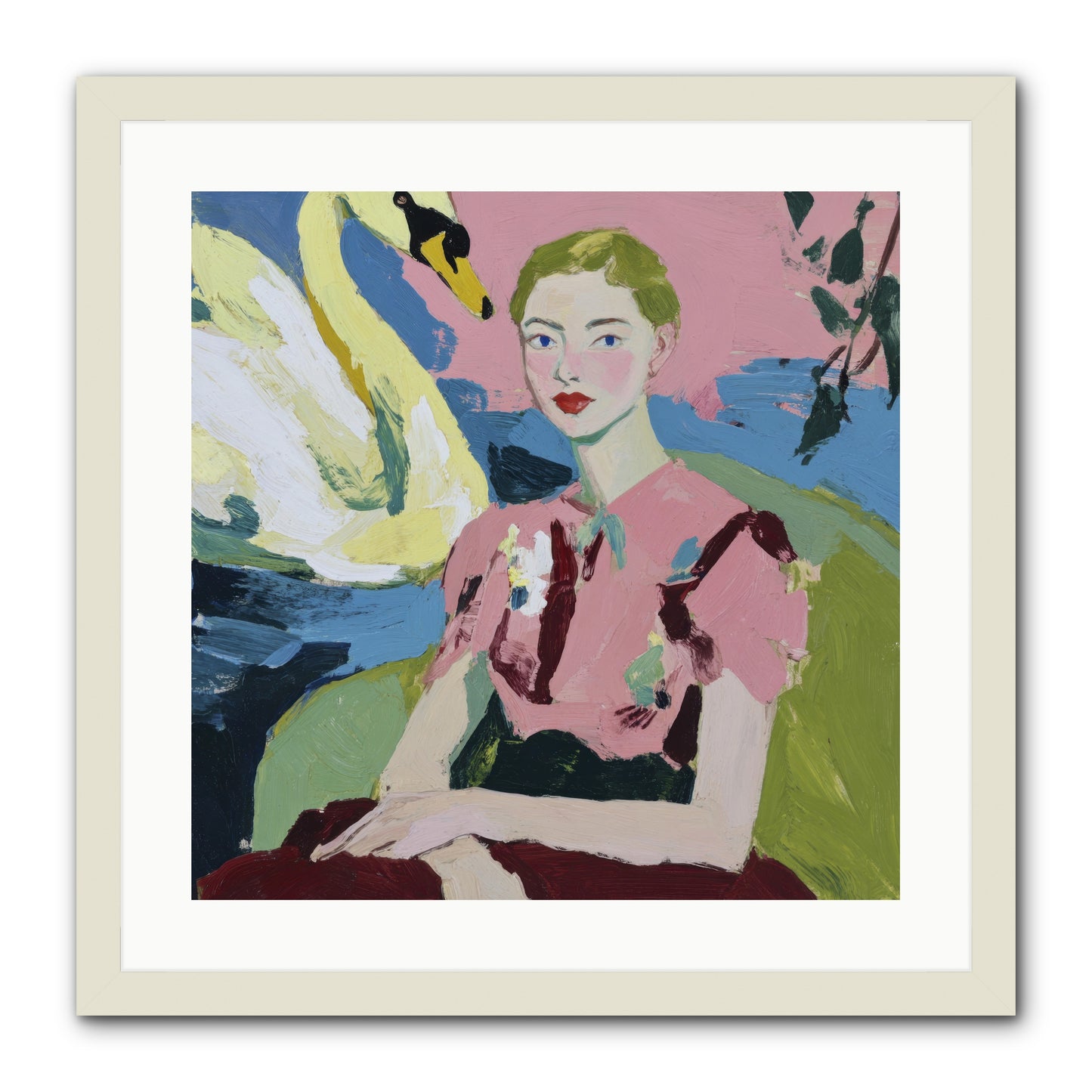 She Waited There -- Framed Print - White 20x20