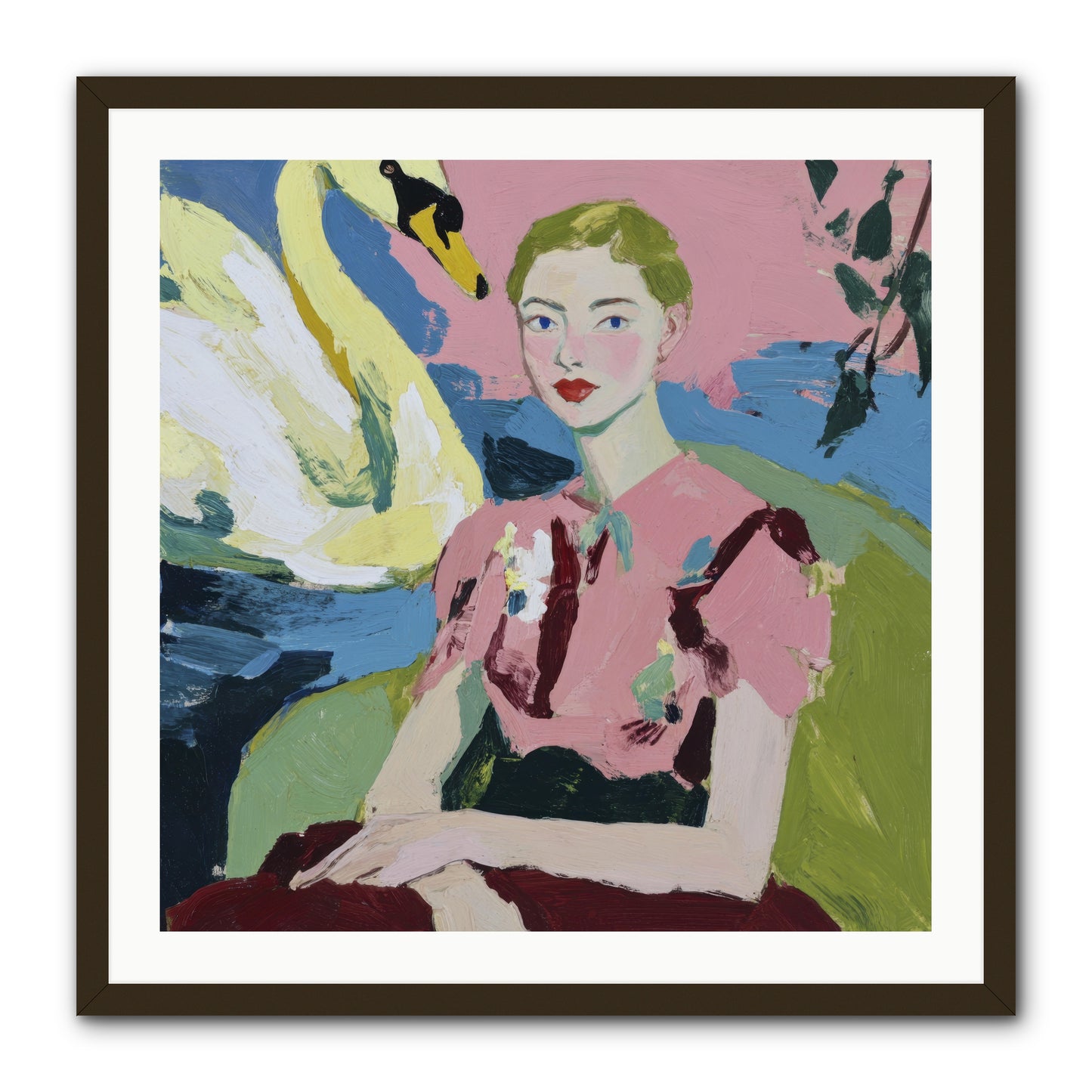 She Waited There -- Framed Print - Black 30x30