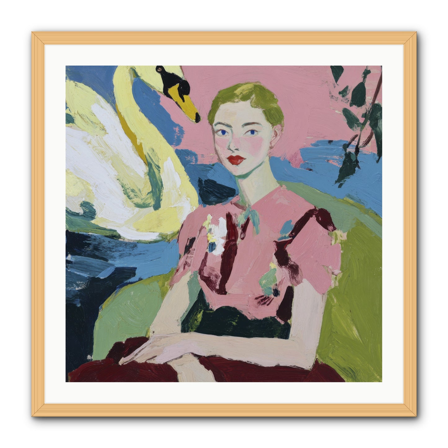 She Waited There -- Framed Print - Natural 30x30
