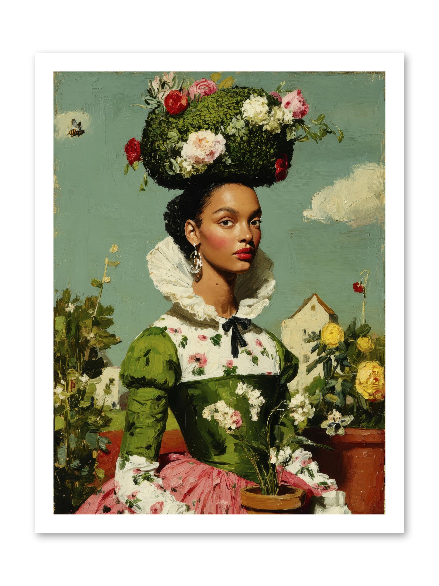 She Wore Her Garden -- Paper Print 18x24