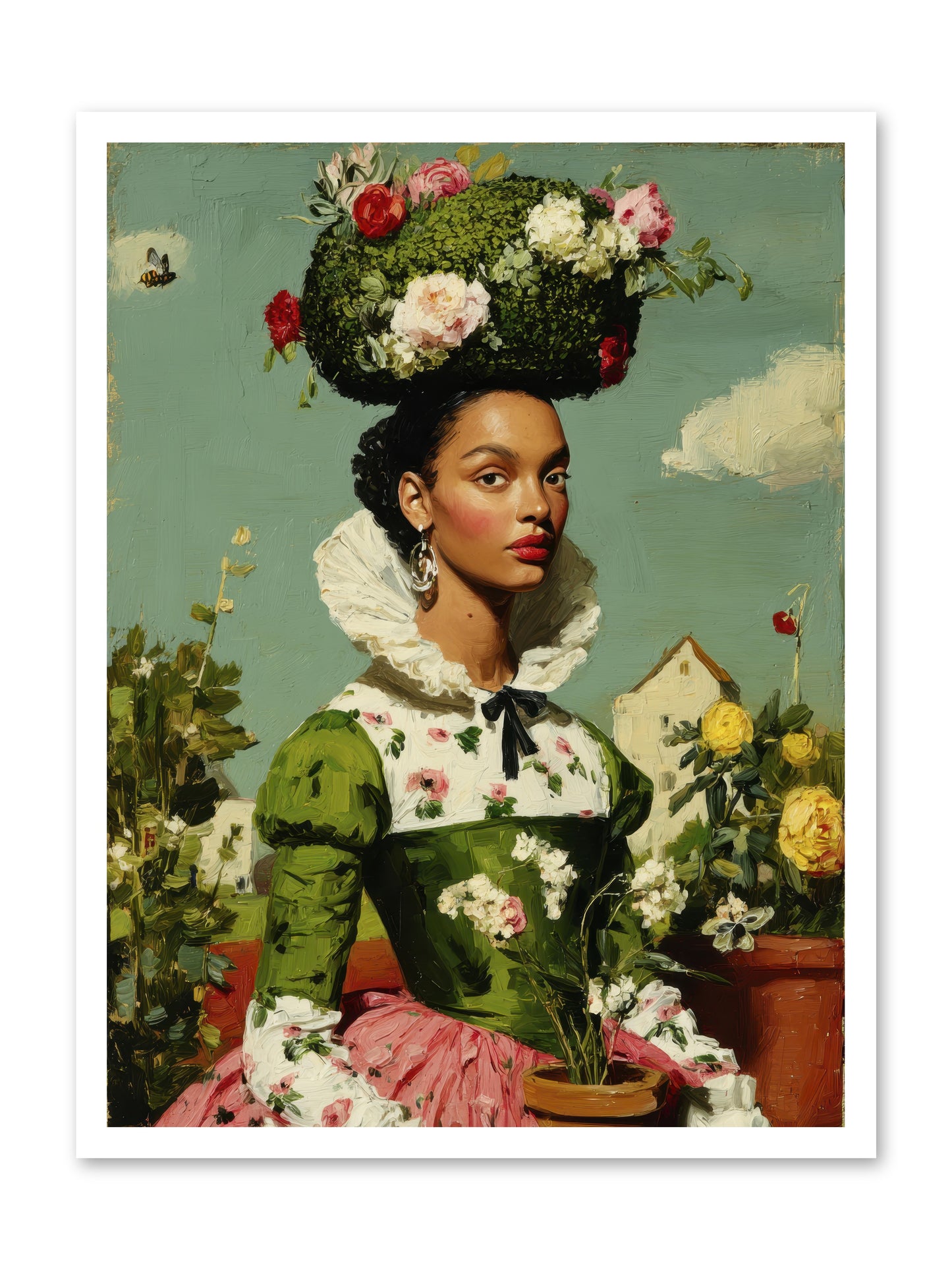 She Wore Her Garden -- Paper Print 24x32