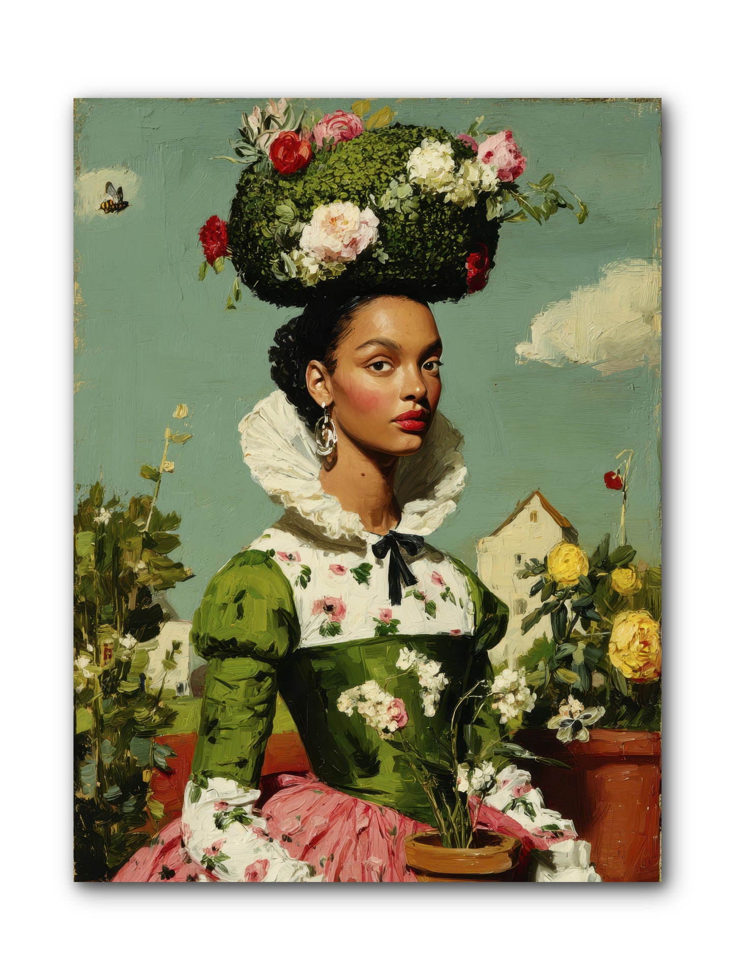 She Wore Her Garden -- Wrapped Canvas 9x12