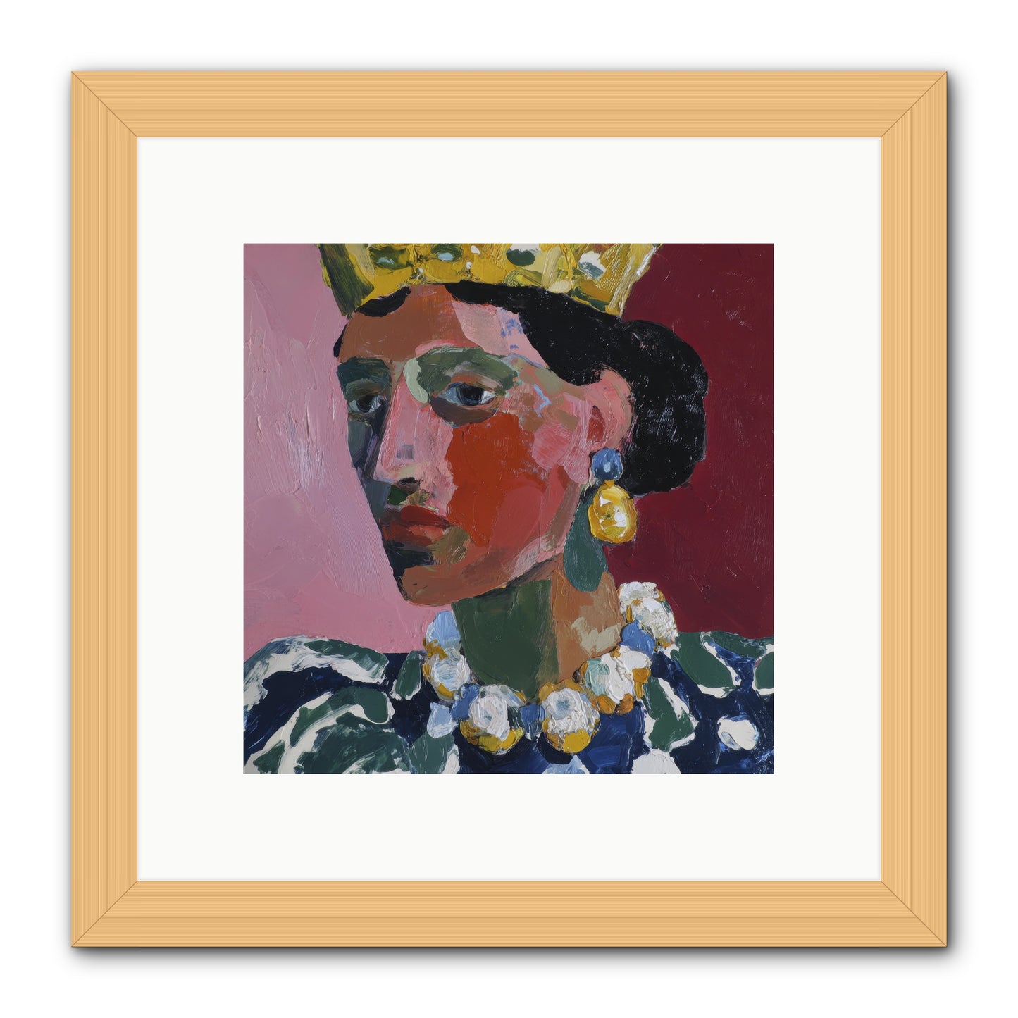 She Wore It All -- Framed Print - Natural 10x10