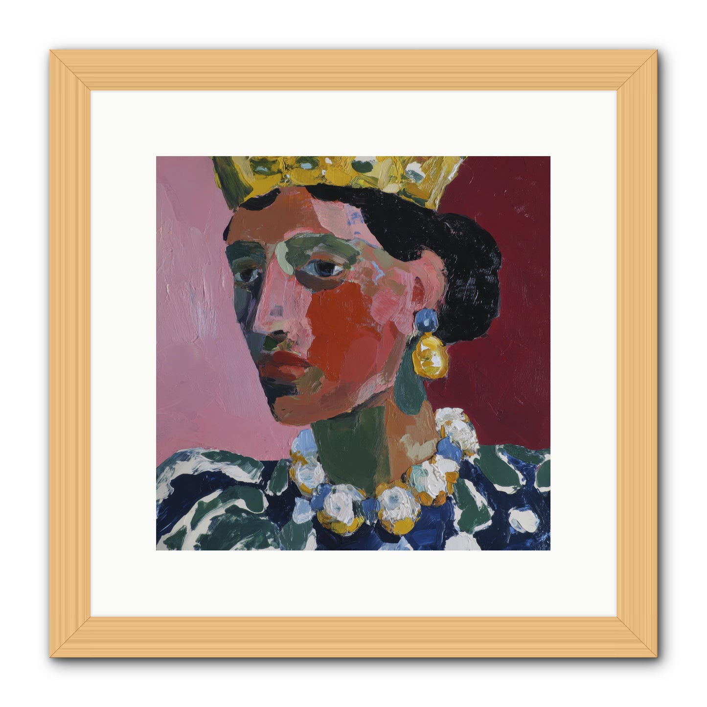 She Wore It All -- Framed Print - Natural 12x12