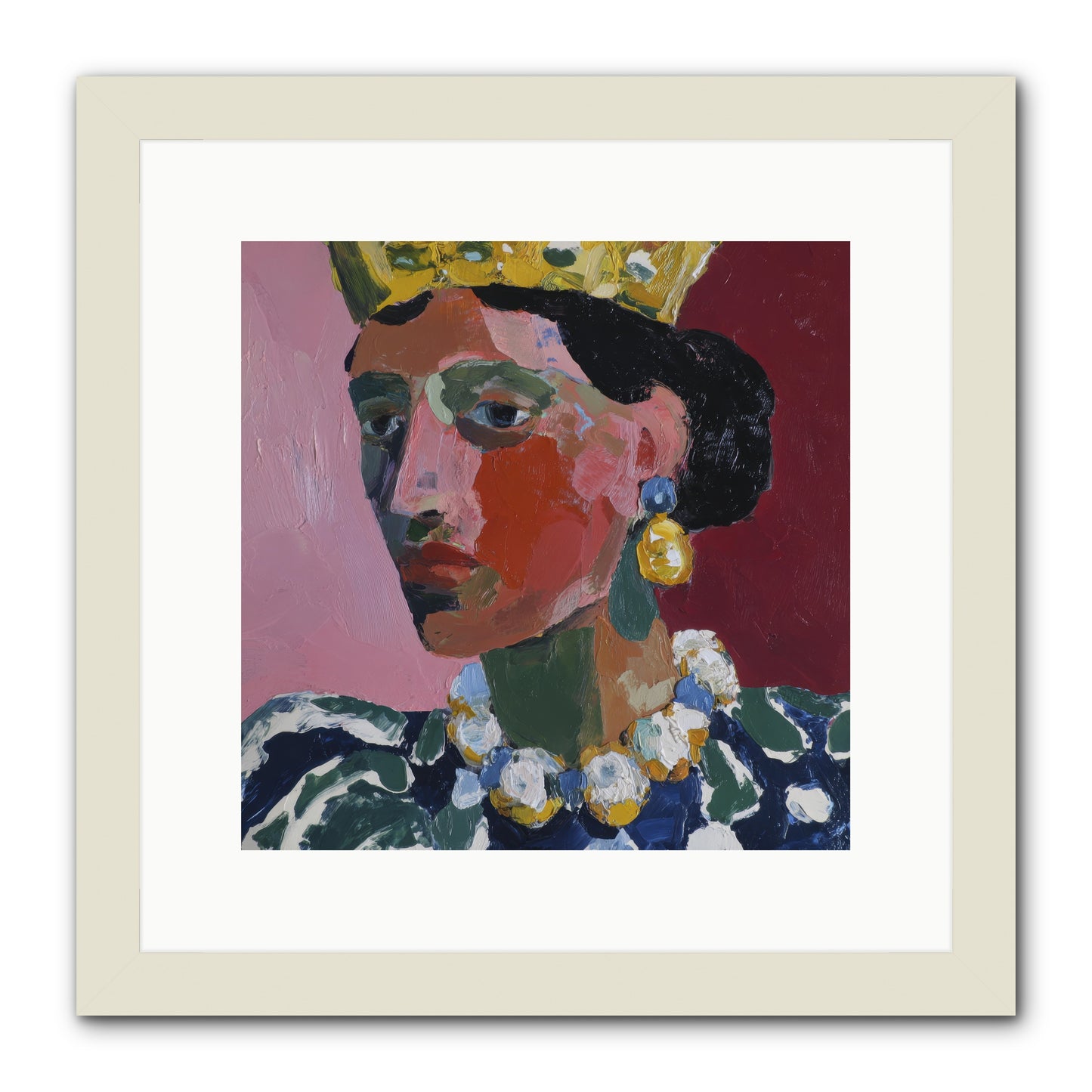 She Wore It All -- Framed Print - White 12x12
