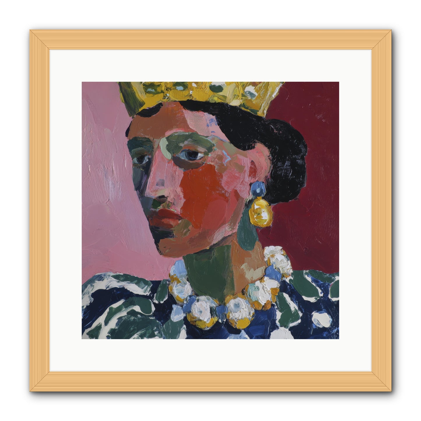 She Wore It All -- Framed Print - Natural 16x16