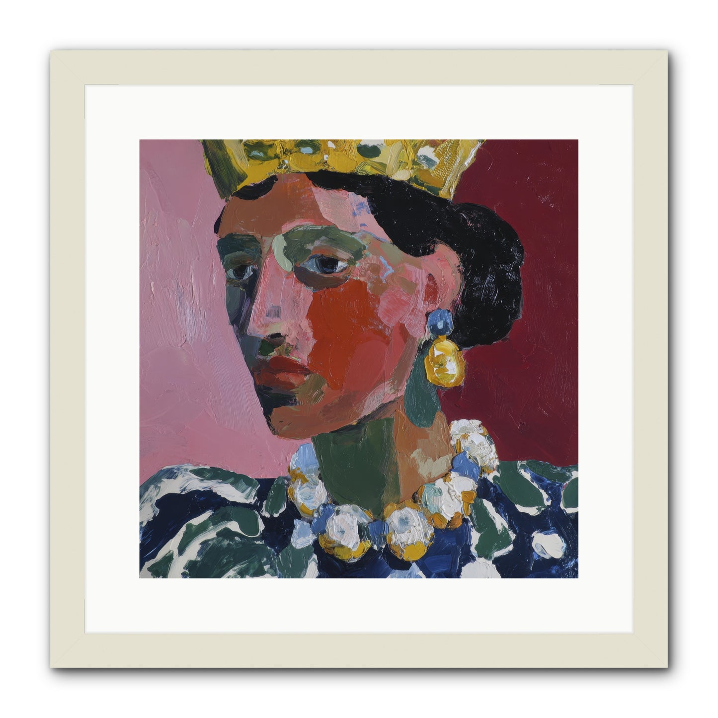 She Wore It All -- Framed Print - White 16x16