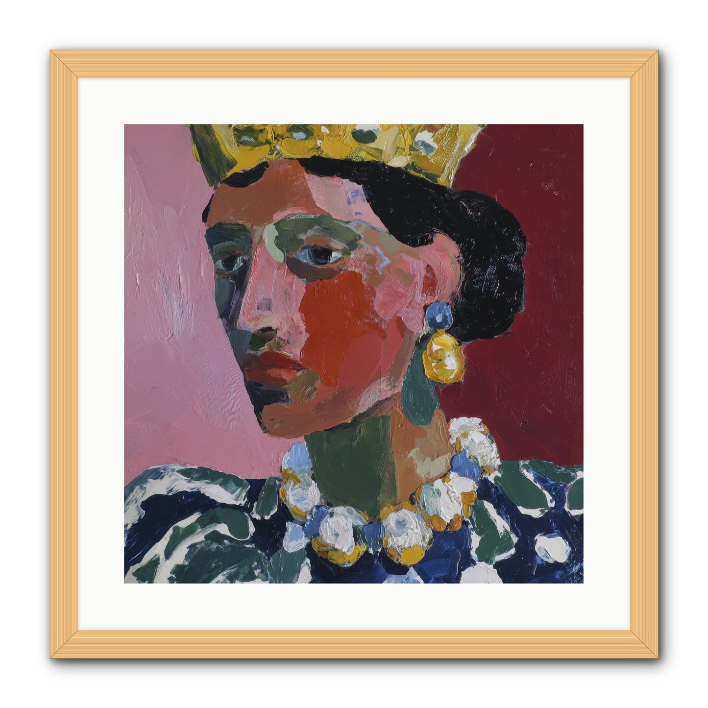 She Wore It All -- Framed Print - Natural 20x20