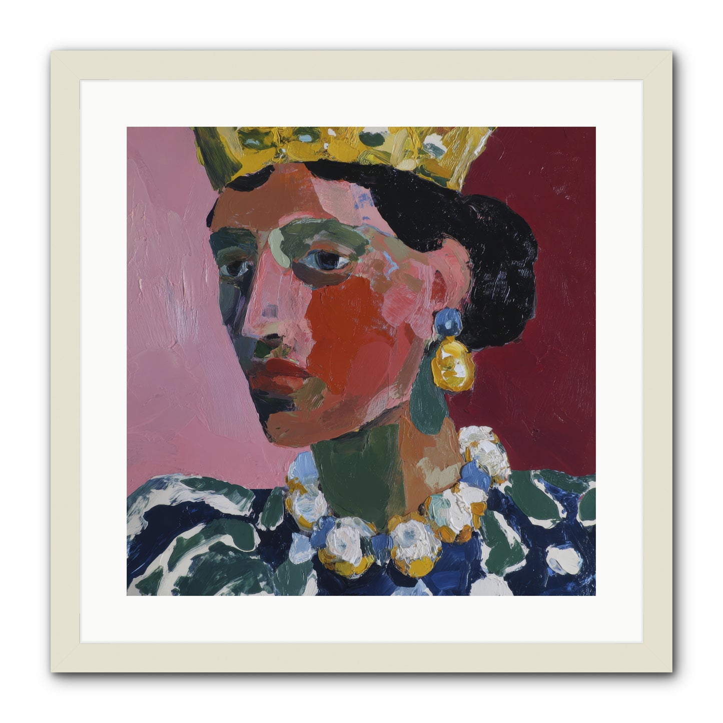 She Wore It All -- Framed Print - White 20x20