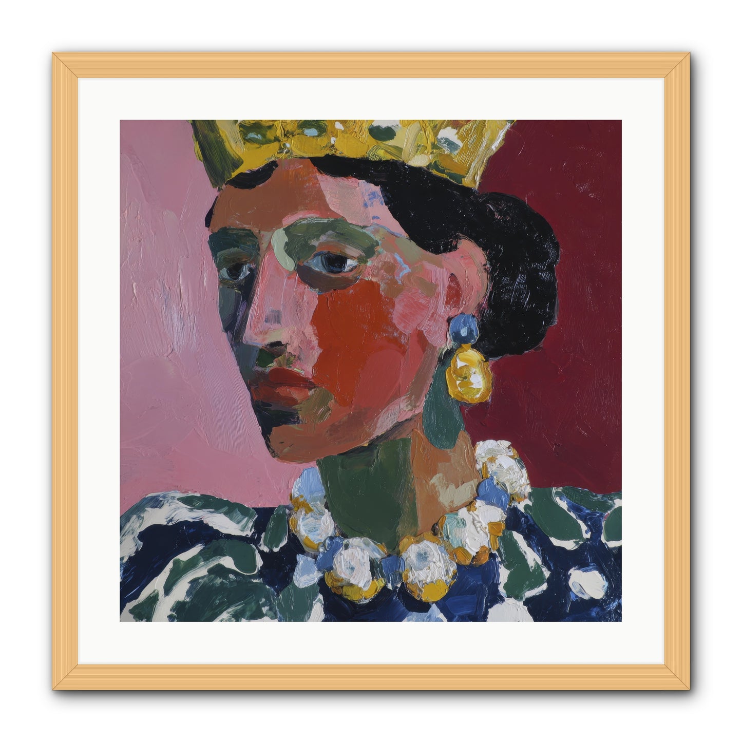 She Wore It All -- Framed Print - Natural 24x24