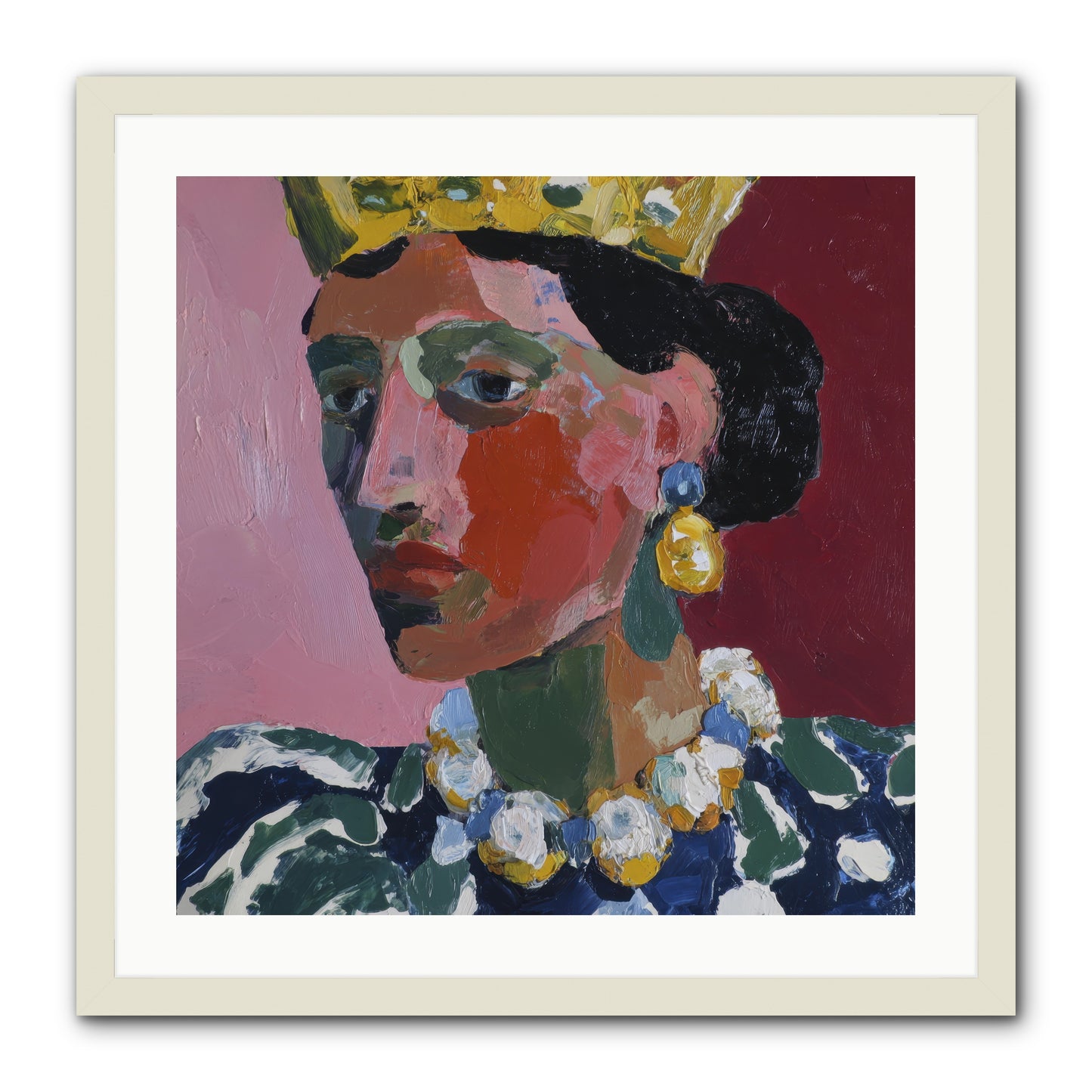 She Wore It All -- Framed Print - White 24x24