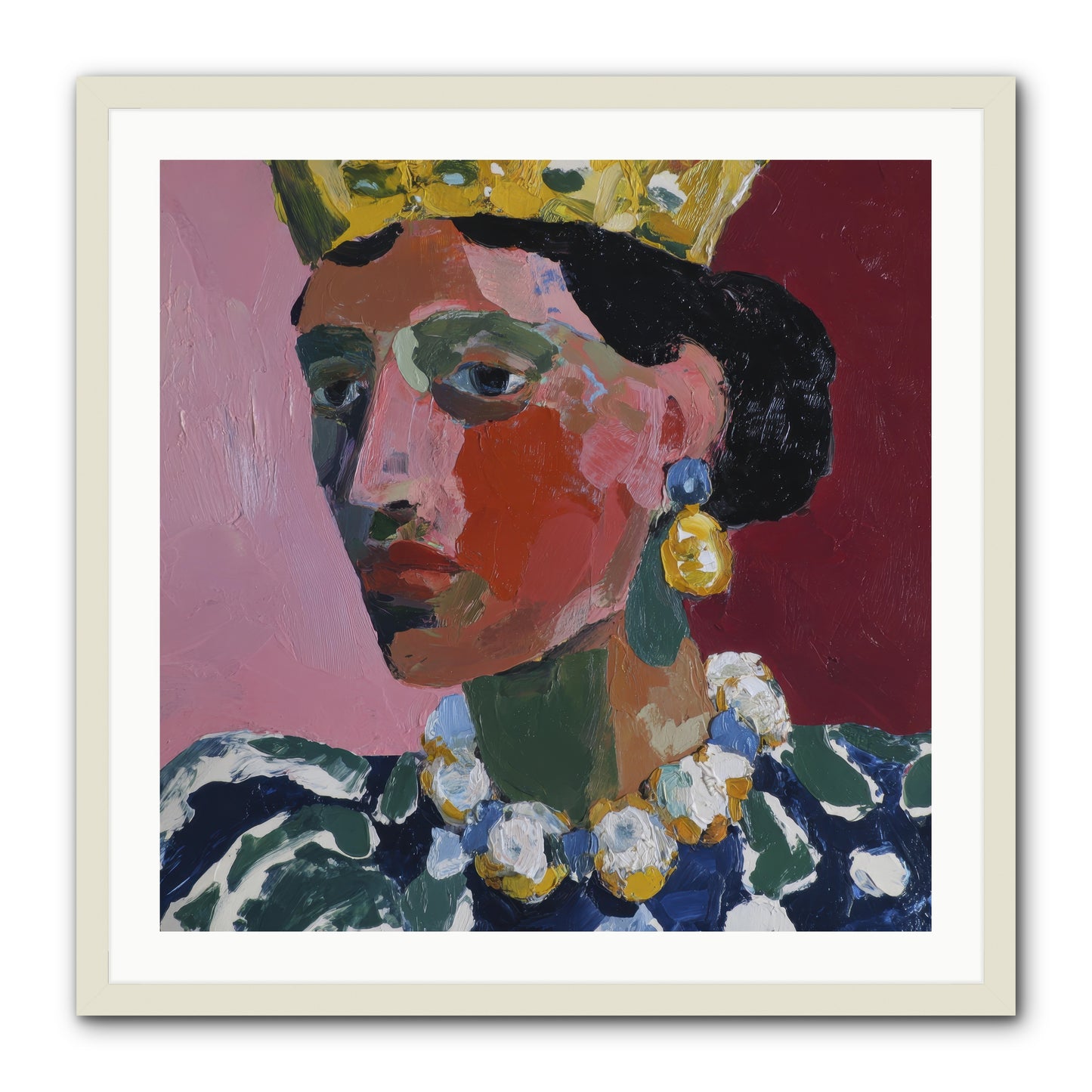 She Wore It All -- Framed Print - White 30x30