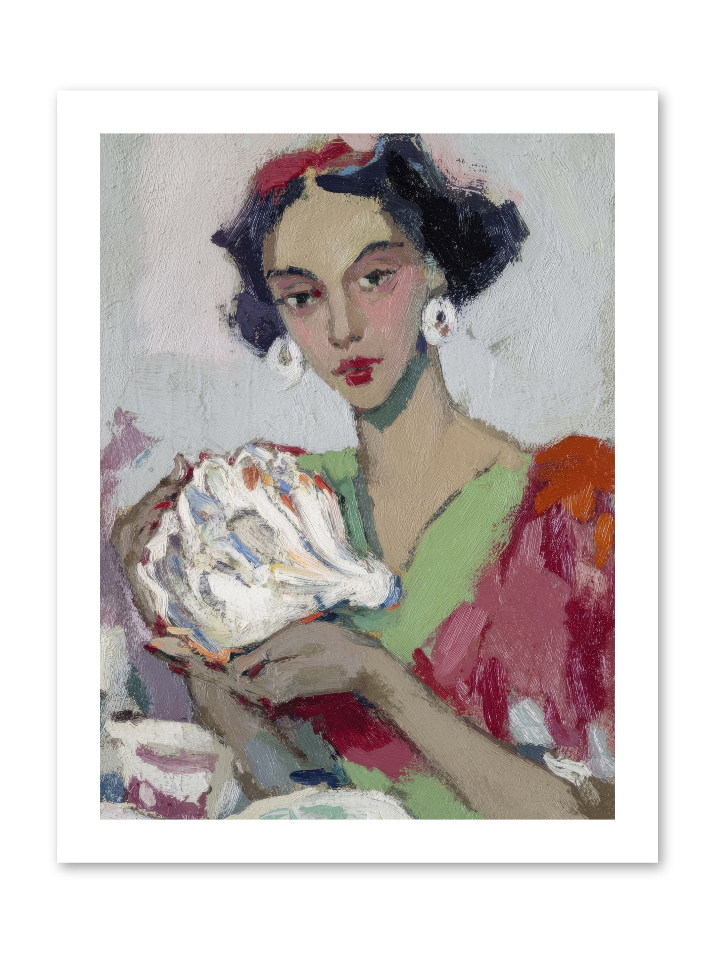 She who gathers with grace -- Loose Canvas Print 12x16