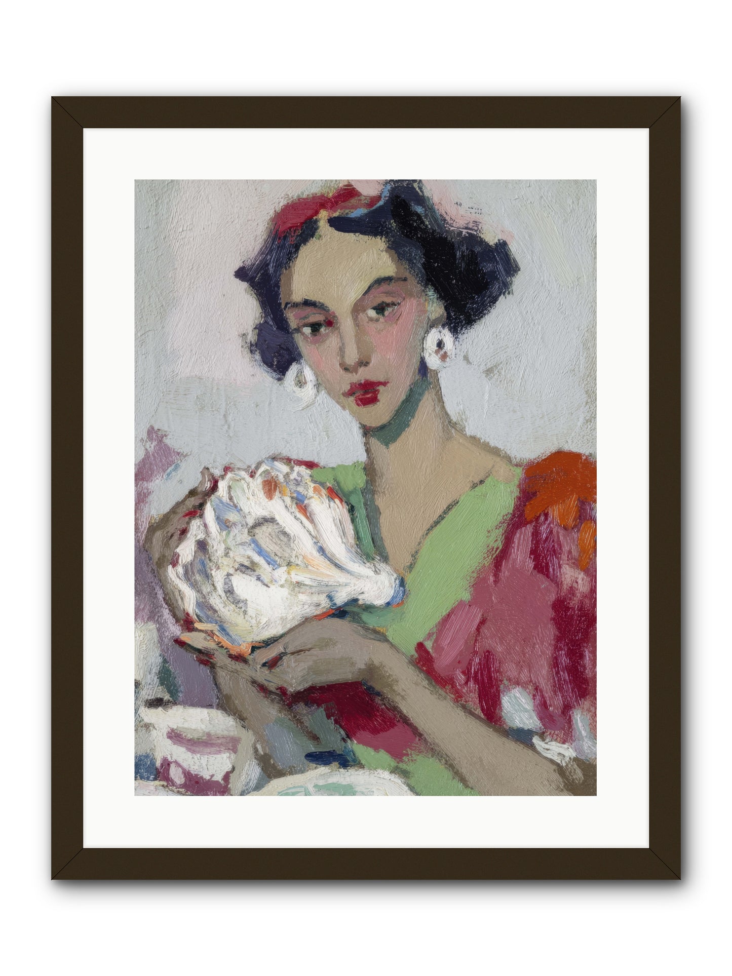 She who gathers with grace -- Framed Print - Black 18x24