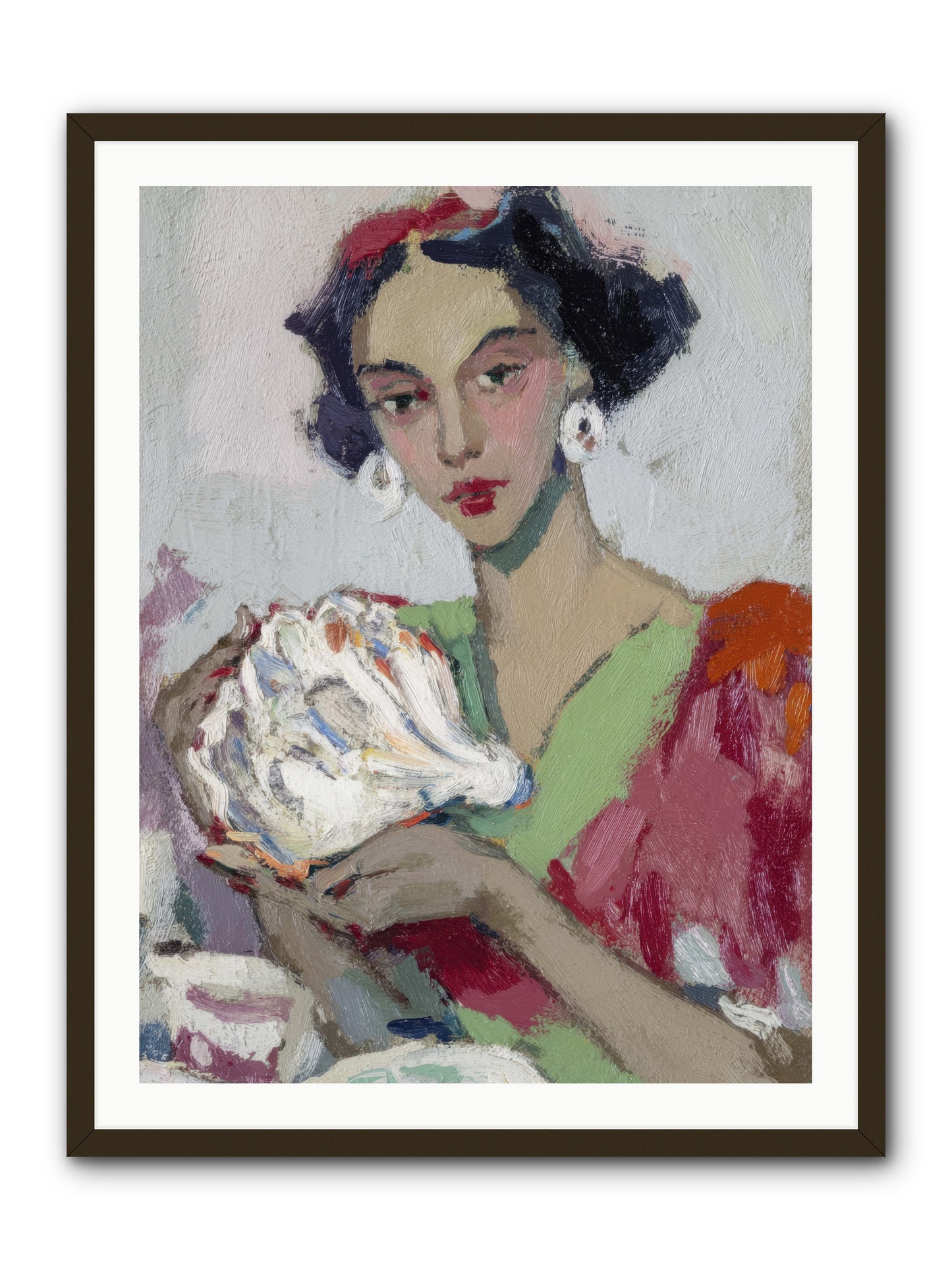 She who gathers with grace -- Framed Print - Black 30x40