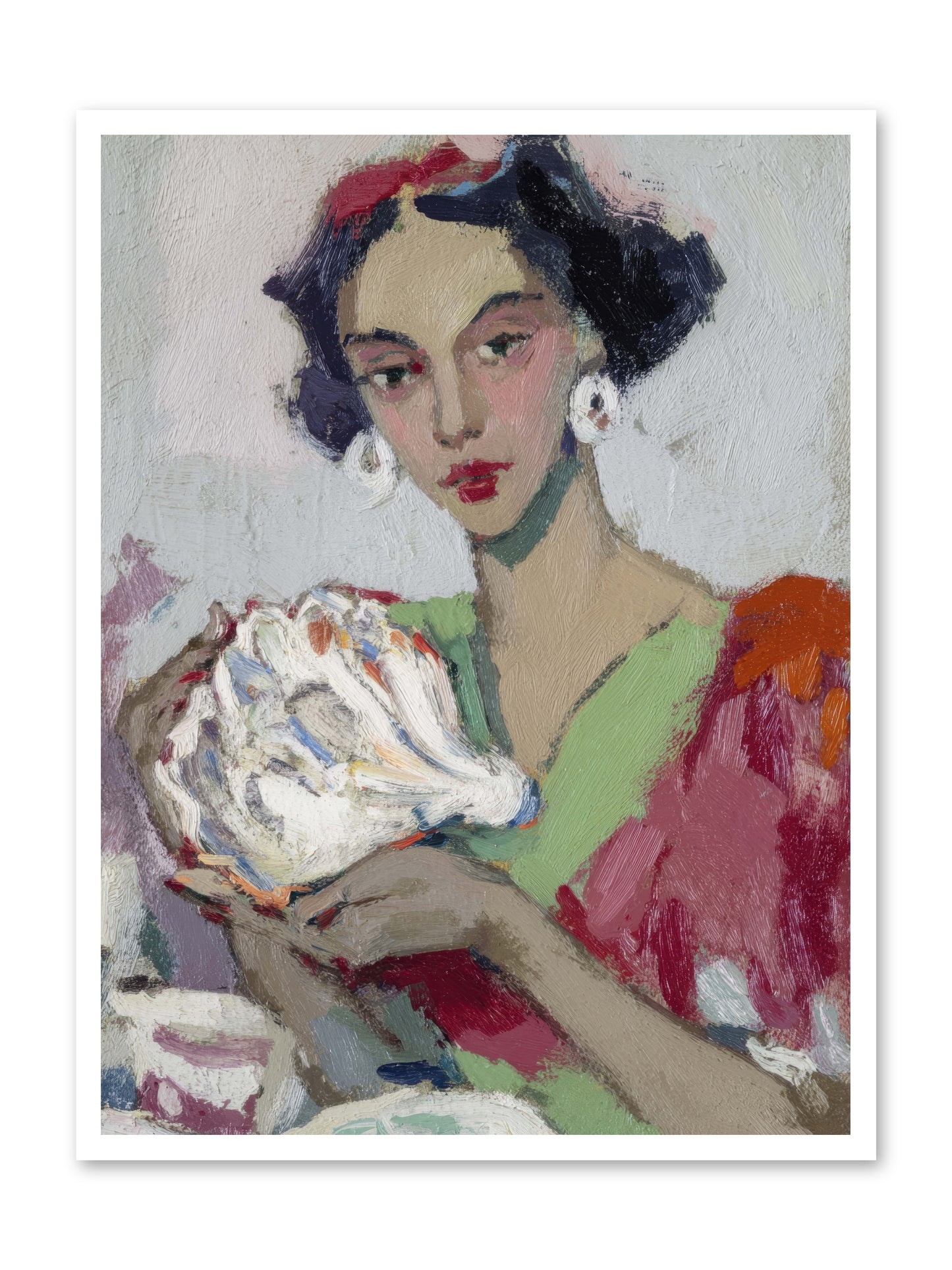She who gathers with grace -- Loose Canvas Print 30x40