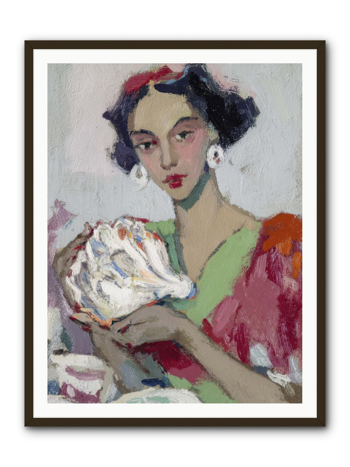 She who gathers with grace -- Framed Print - Black 36x48
