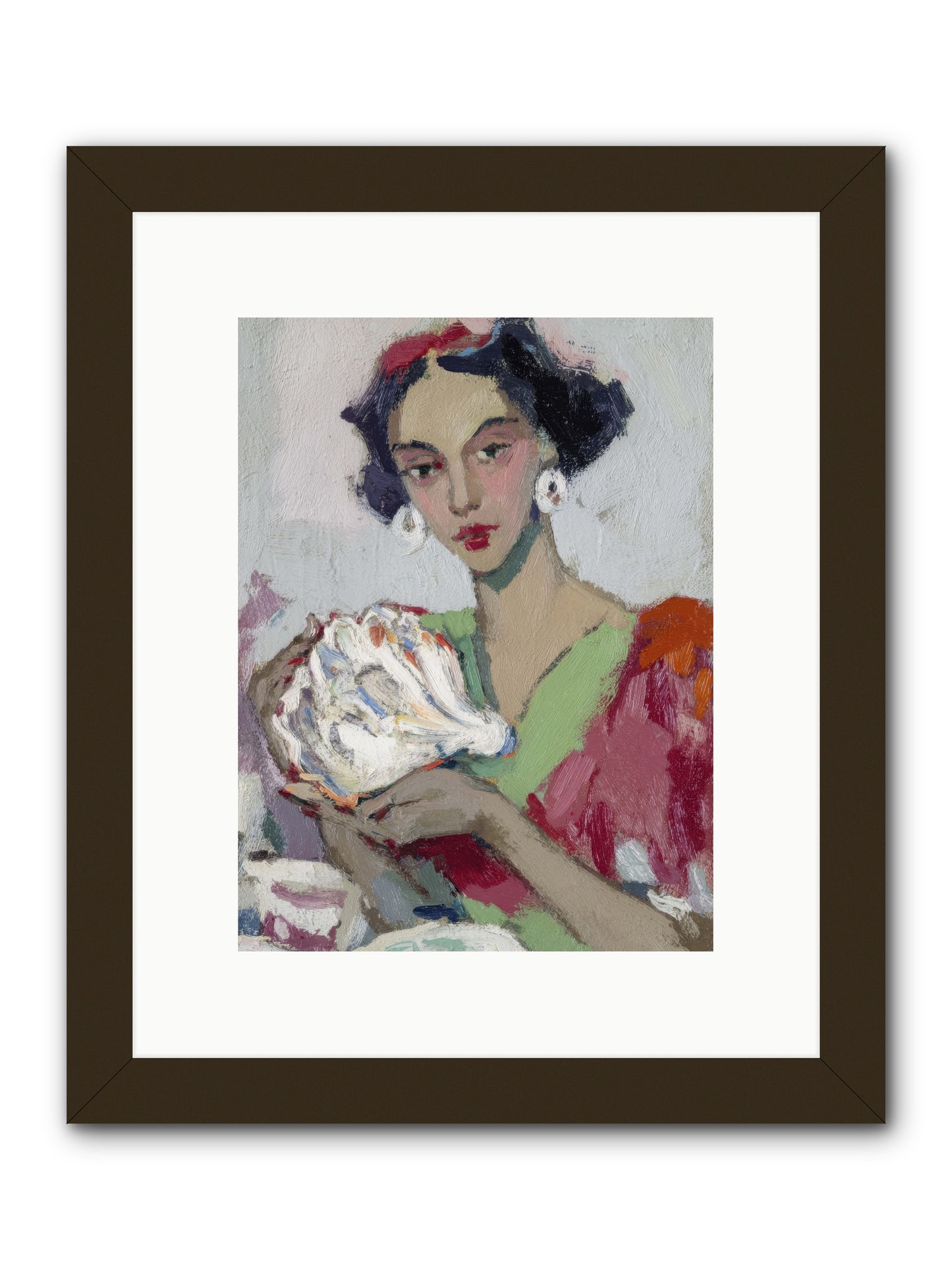 She who gathers with grace -- Framed Print - Black 9x12