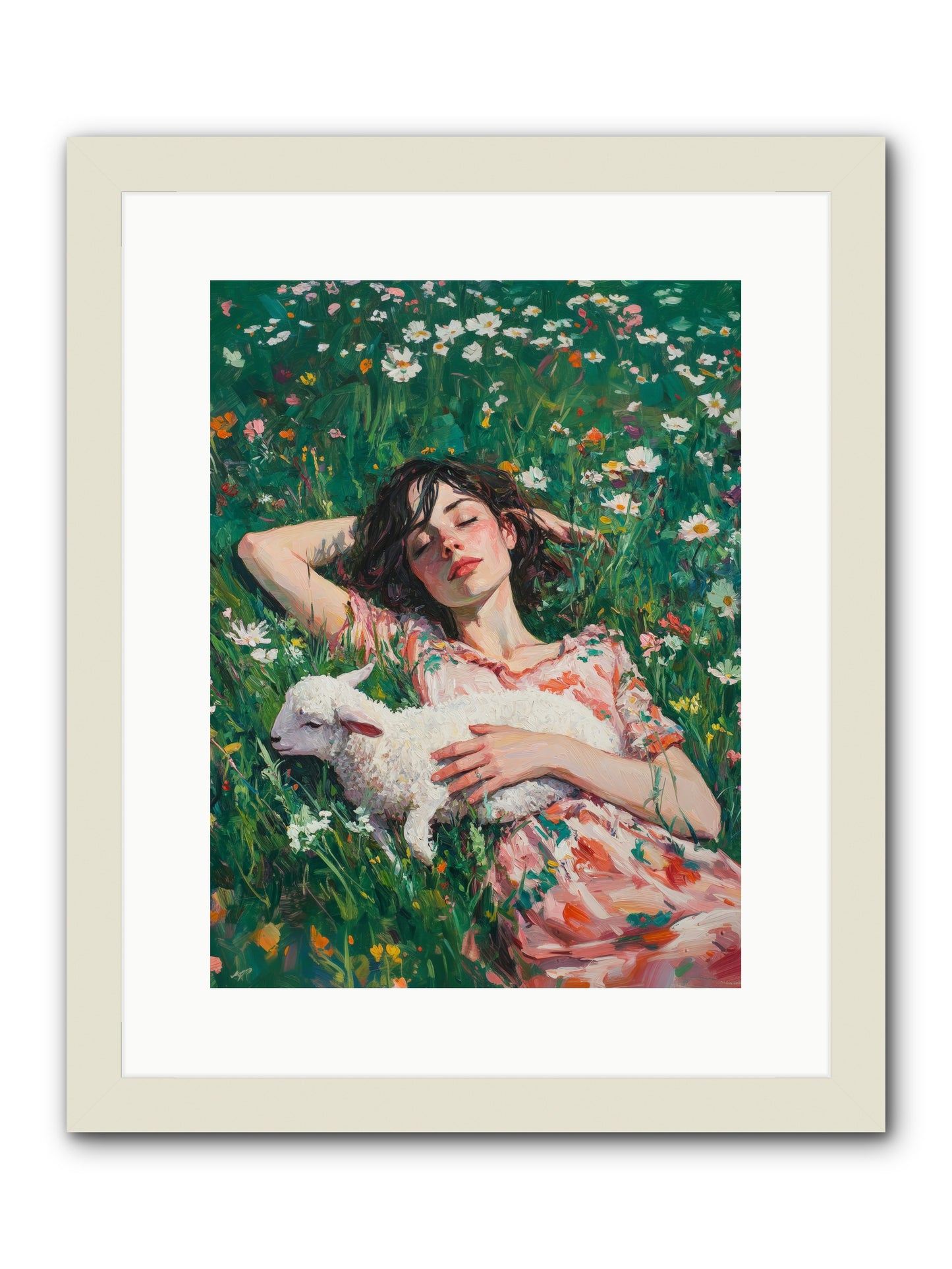 Shepherd's Sweet Hours -- Framed Print - White 12x16