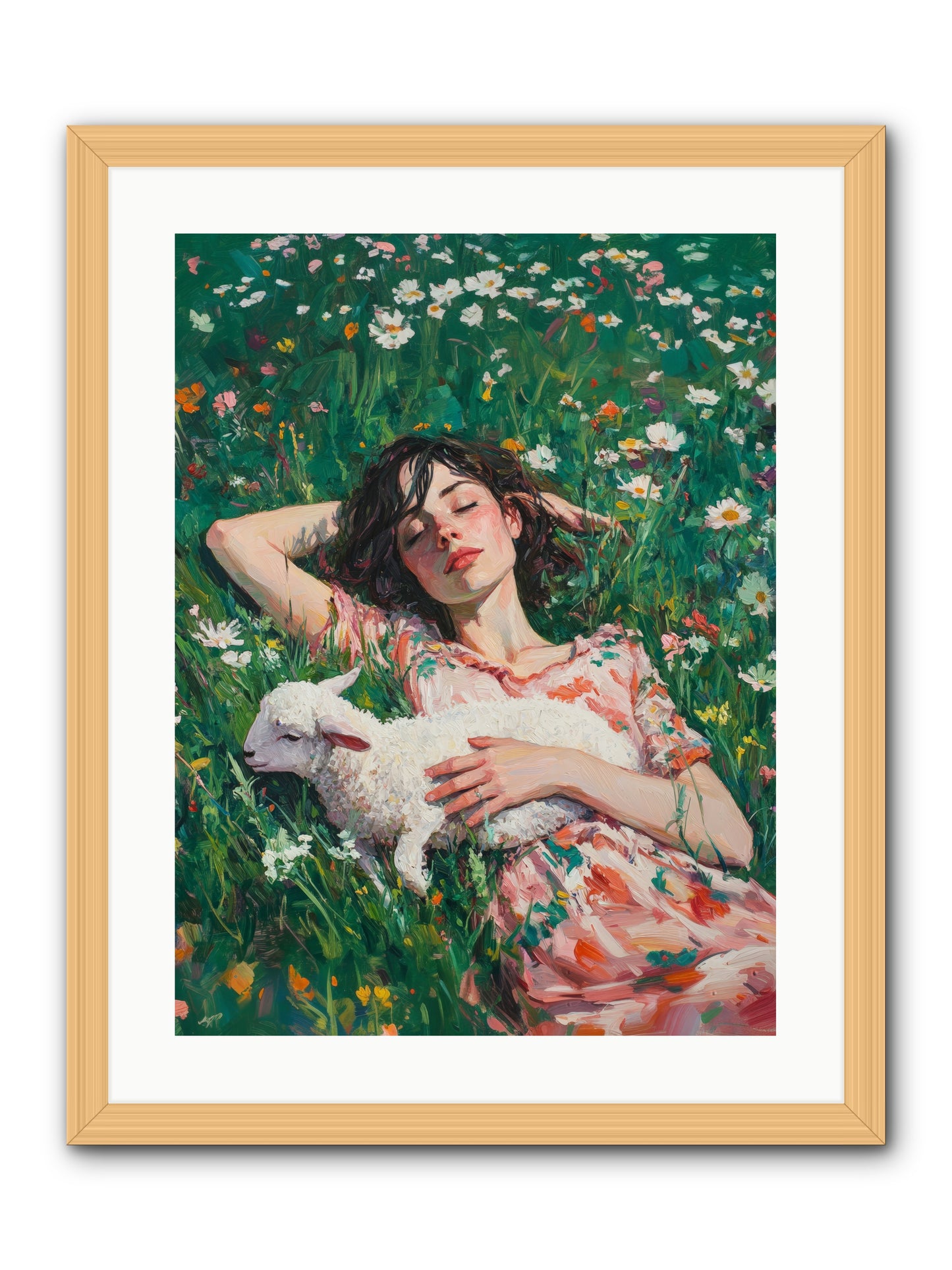 Shepherd's Sweet Hours -- Framed Print - Natural 18x24
