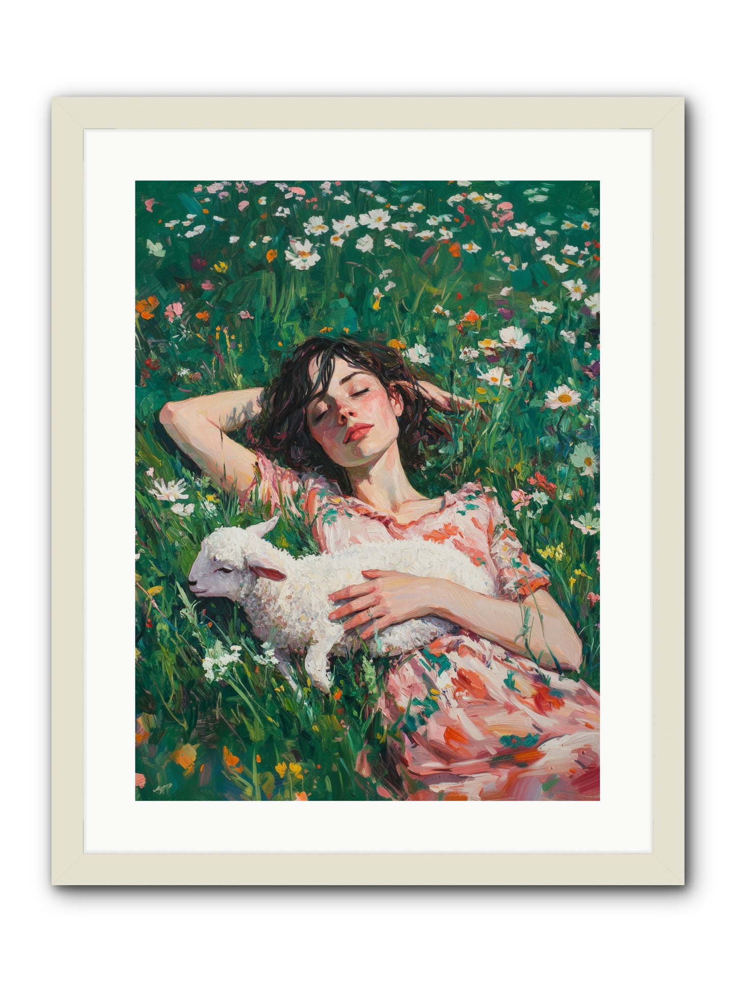 Shepherd's Sweet Hours -- Framed Print - White 18x24