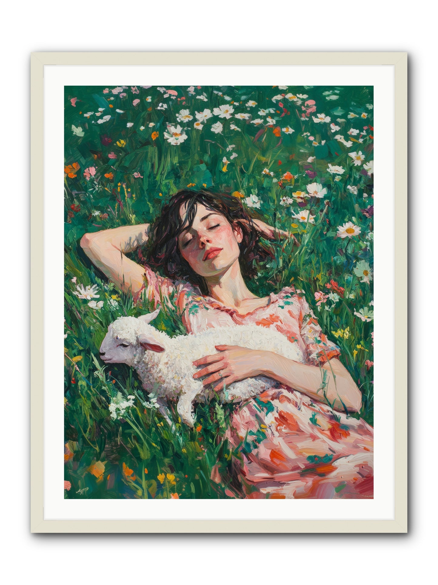 Shepherd's Sweet Hours -- Framed Print - White 30x40