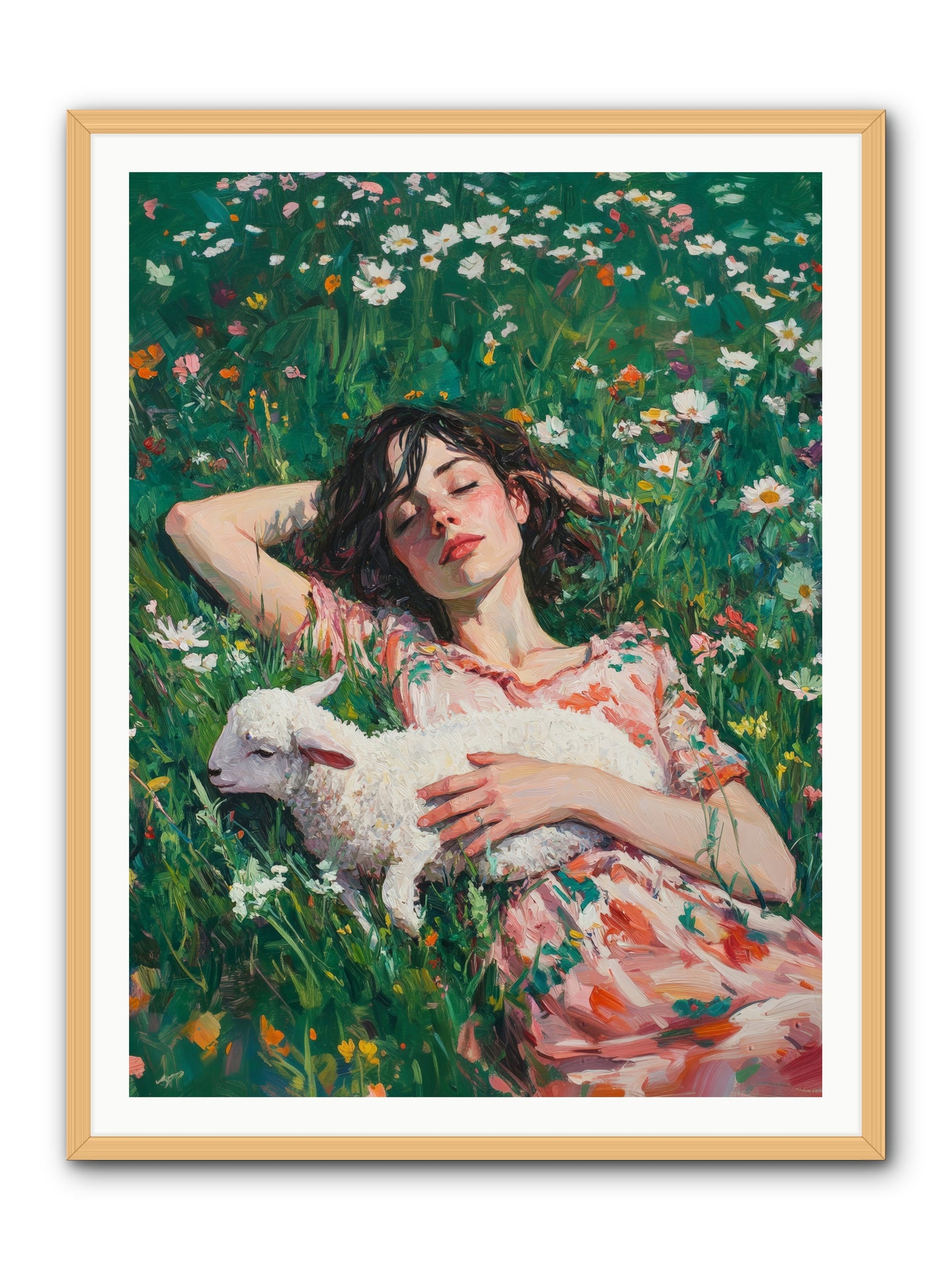 Shepherd's Sweet Hours -- Framed Print - Natural 36x48
