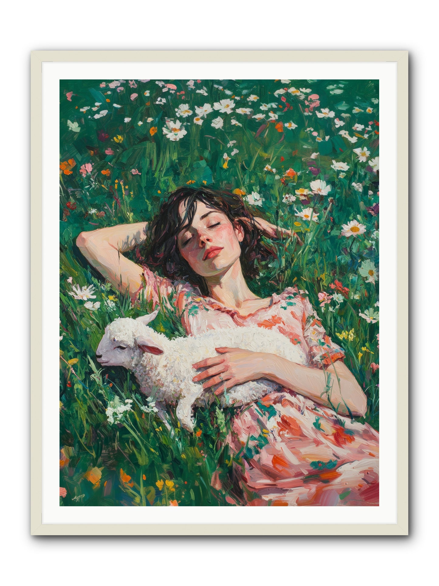 Shepherd's Sweet Hours -- Framed Print - White 36x48