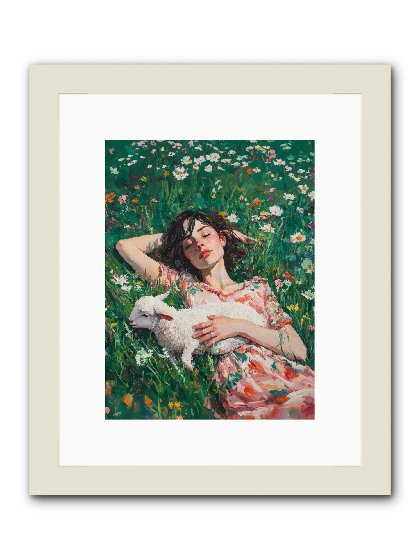 Shepherd's Sweet Hours -- Framed Print - White 9x12