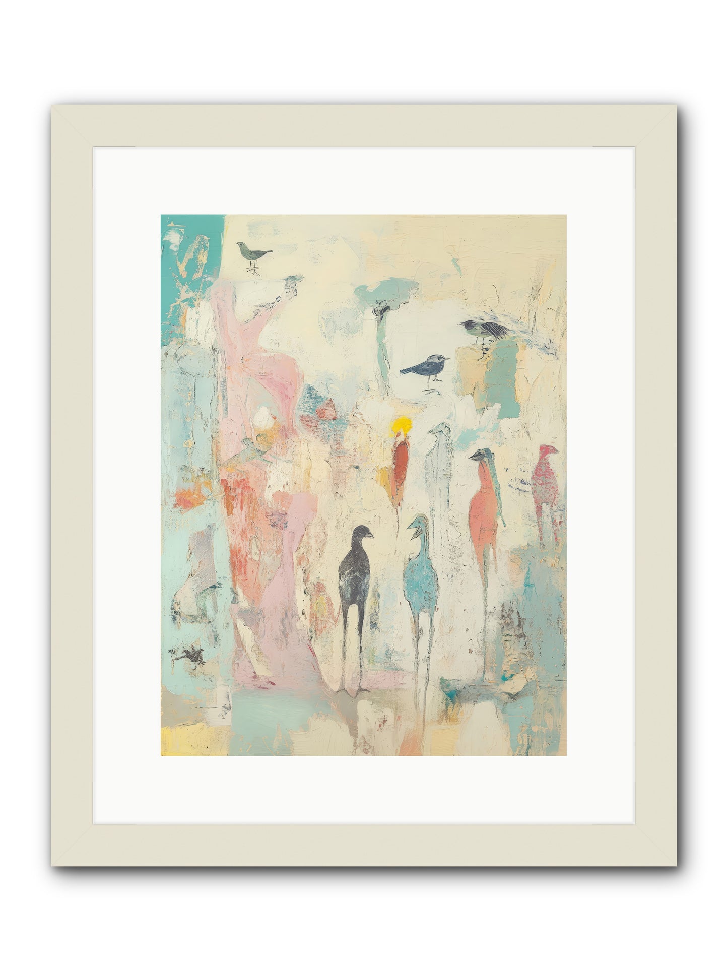 Shore Bird's Sonnet -- Framed Print - White 12x16