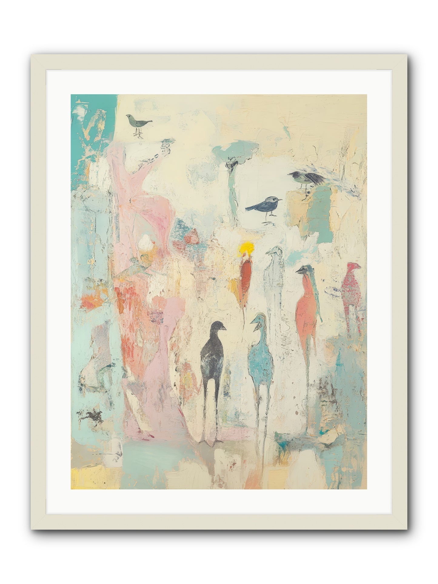 Shore Bird's Sonnet -- Framed Print - White 24x32