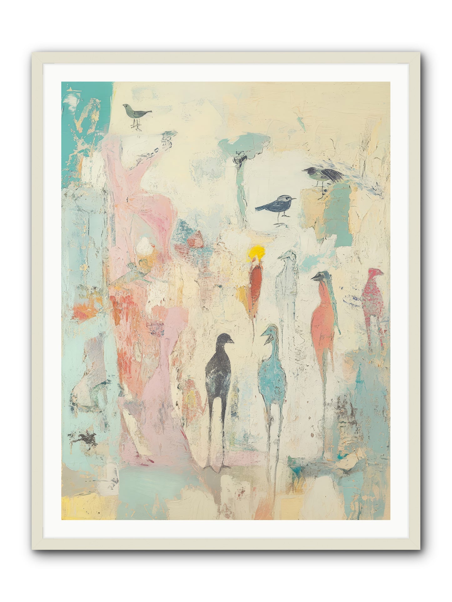 Shore Bird's Sonnet -- Framed Print - White 36x48