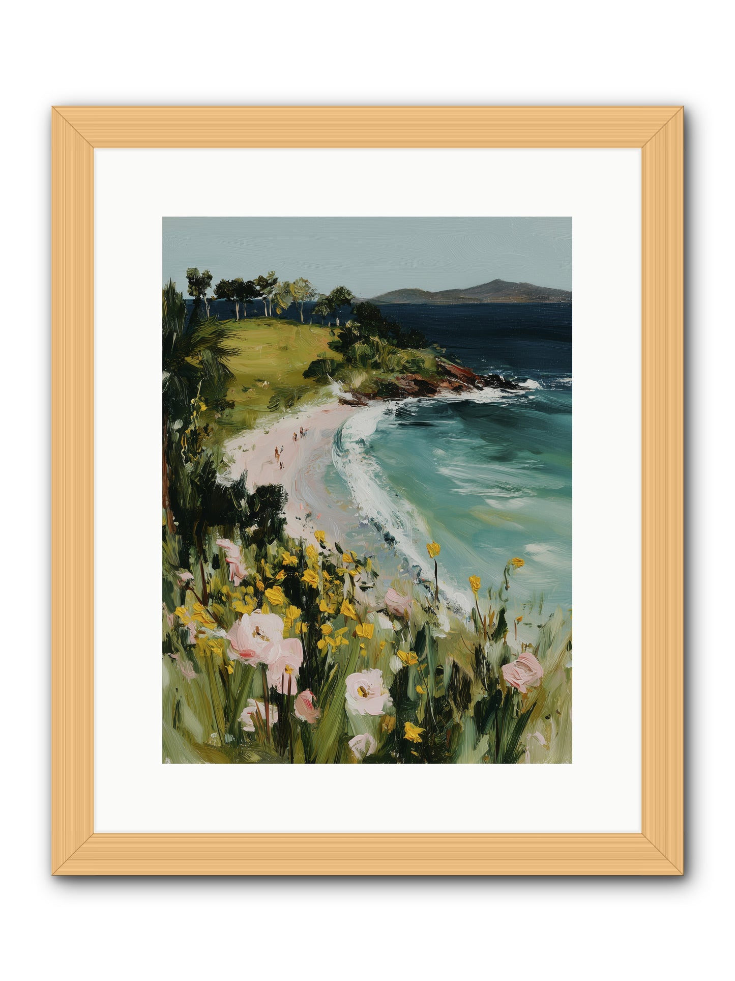 Shore Blossoms -- Framed Print - Natural 12x16