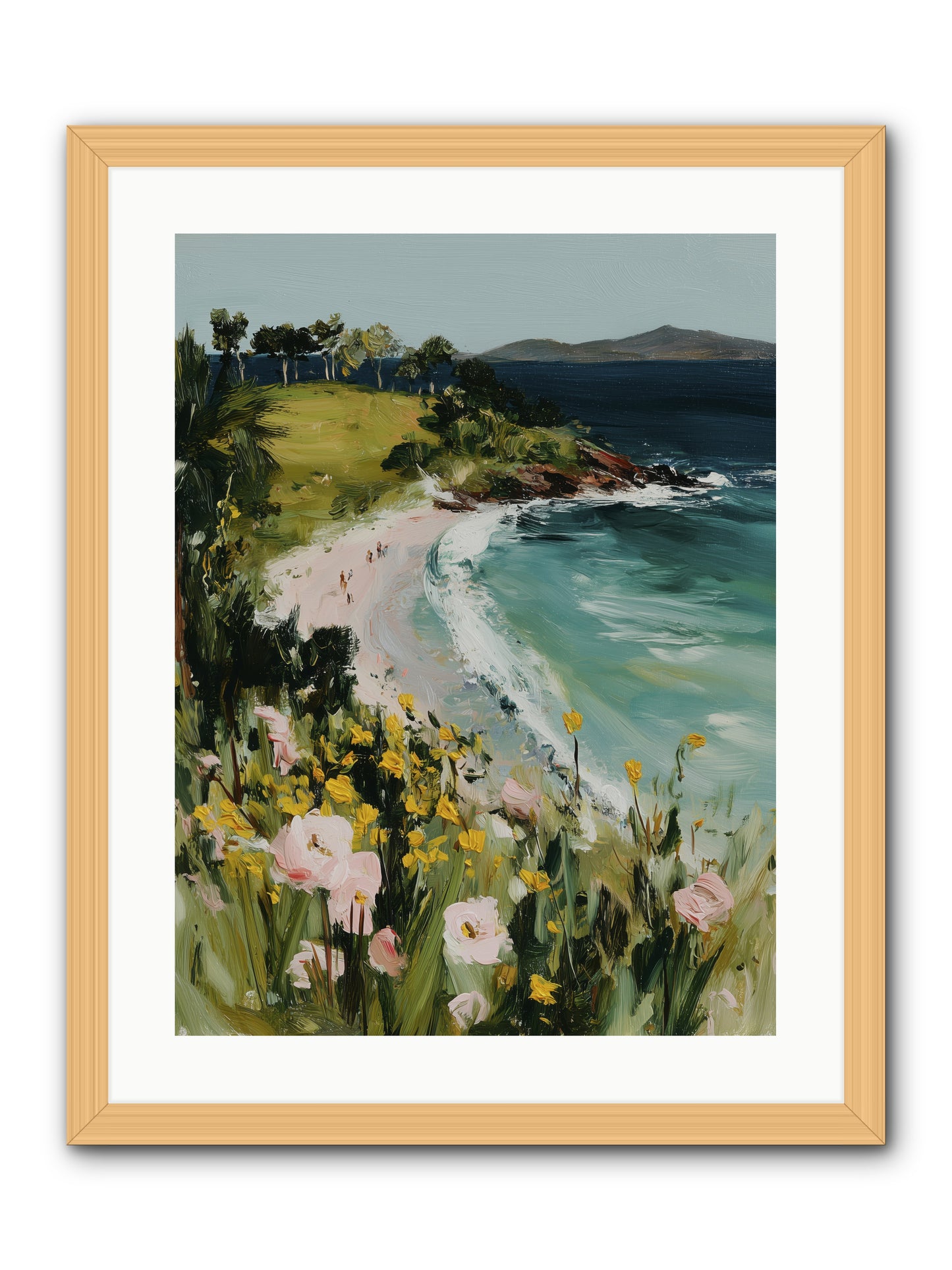 Shore Blossoms -- Framed Print - Natural 18x24