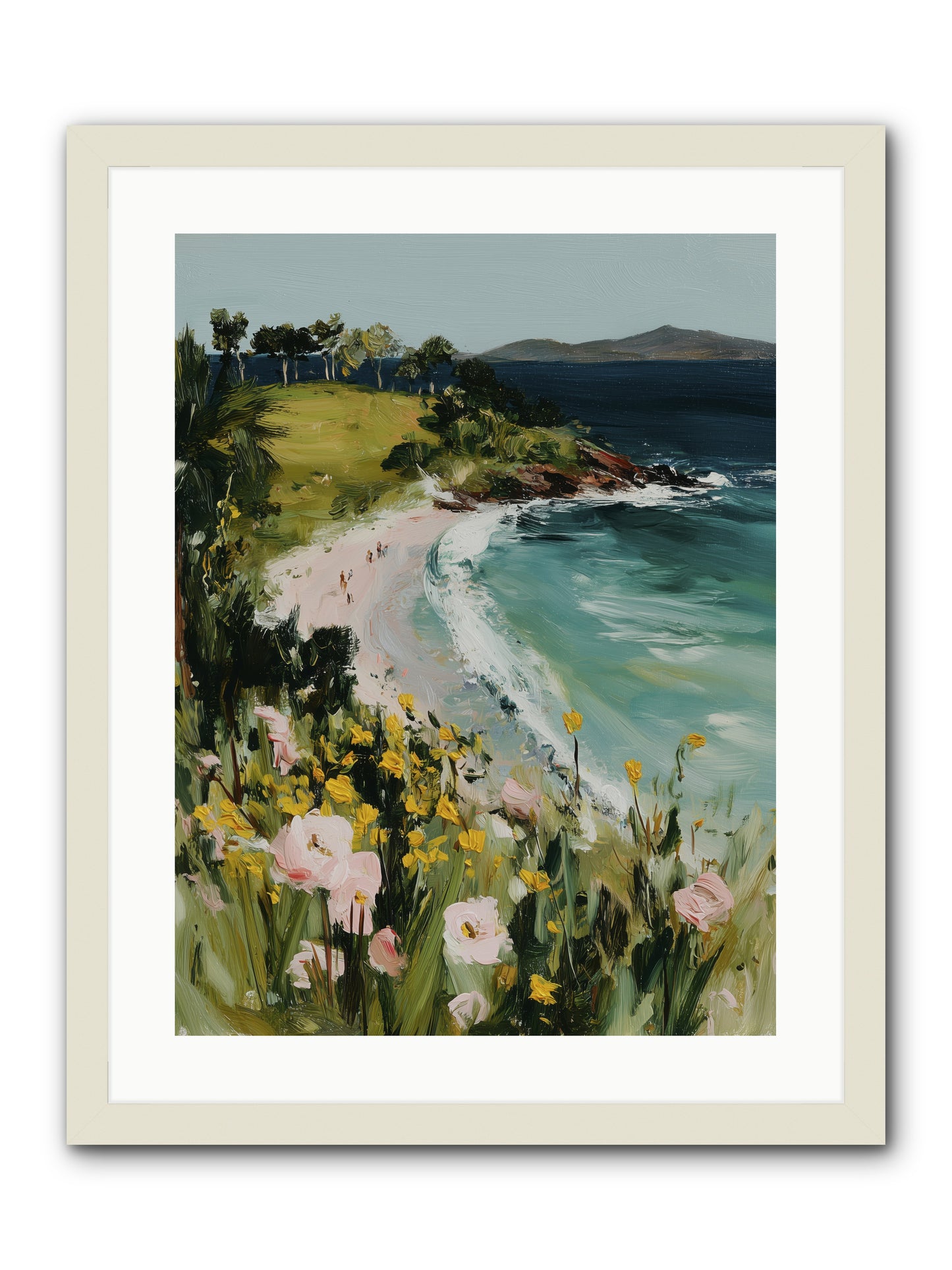 Shore Blossoms -- Framed Print - White 18x24