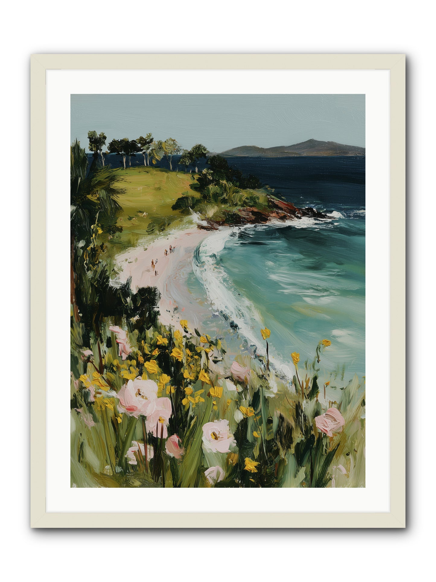 Shore Blossoms -- Framed Print - White 24x32