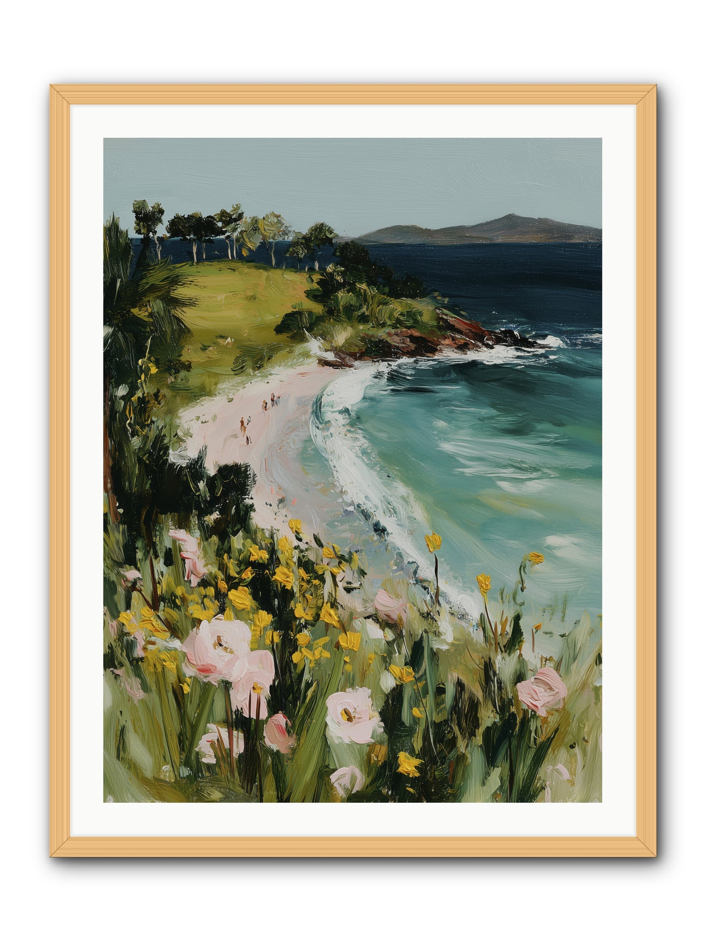 Shore Blossoms -- Framed Print - Natural 30x40