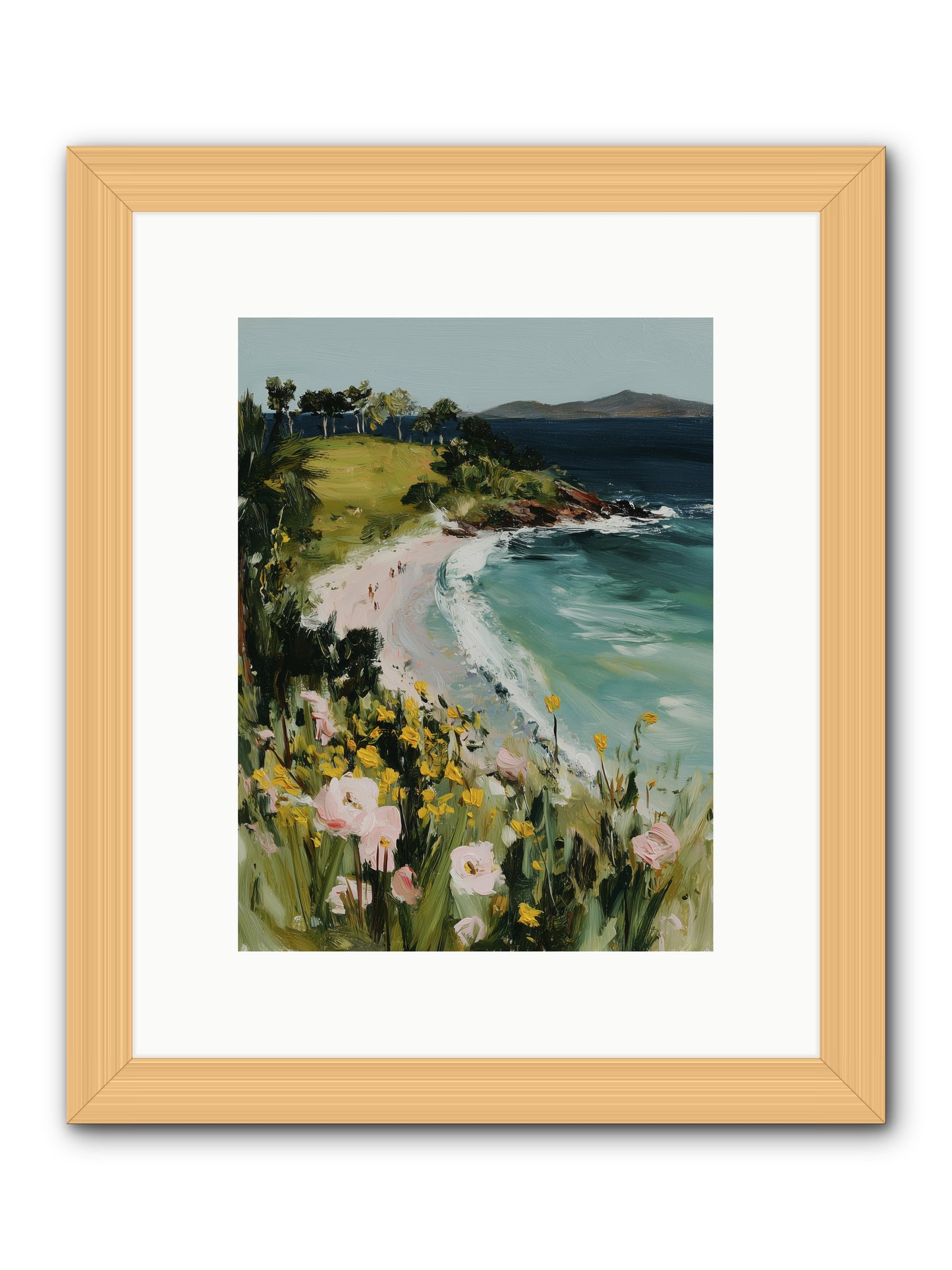 Shore Blossoms -- Framed Print - Natural 9x12