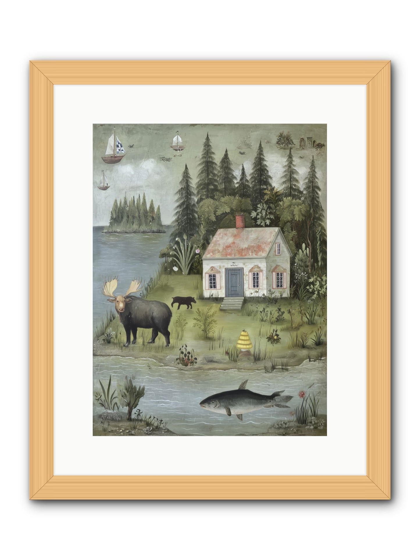 Shore Sanctuary -- Framed Print - Natural 12x16