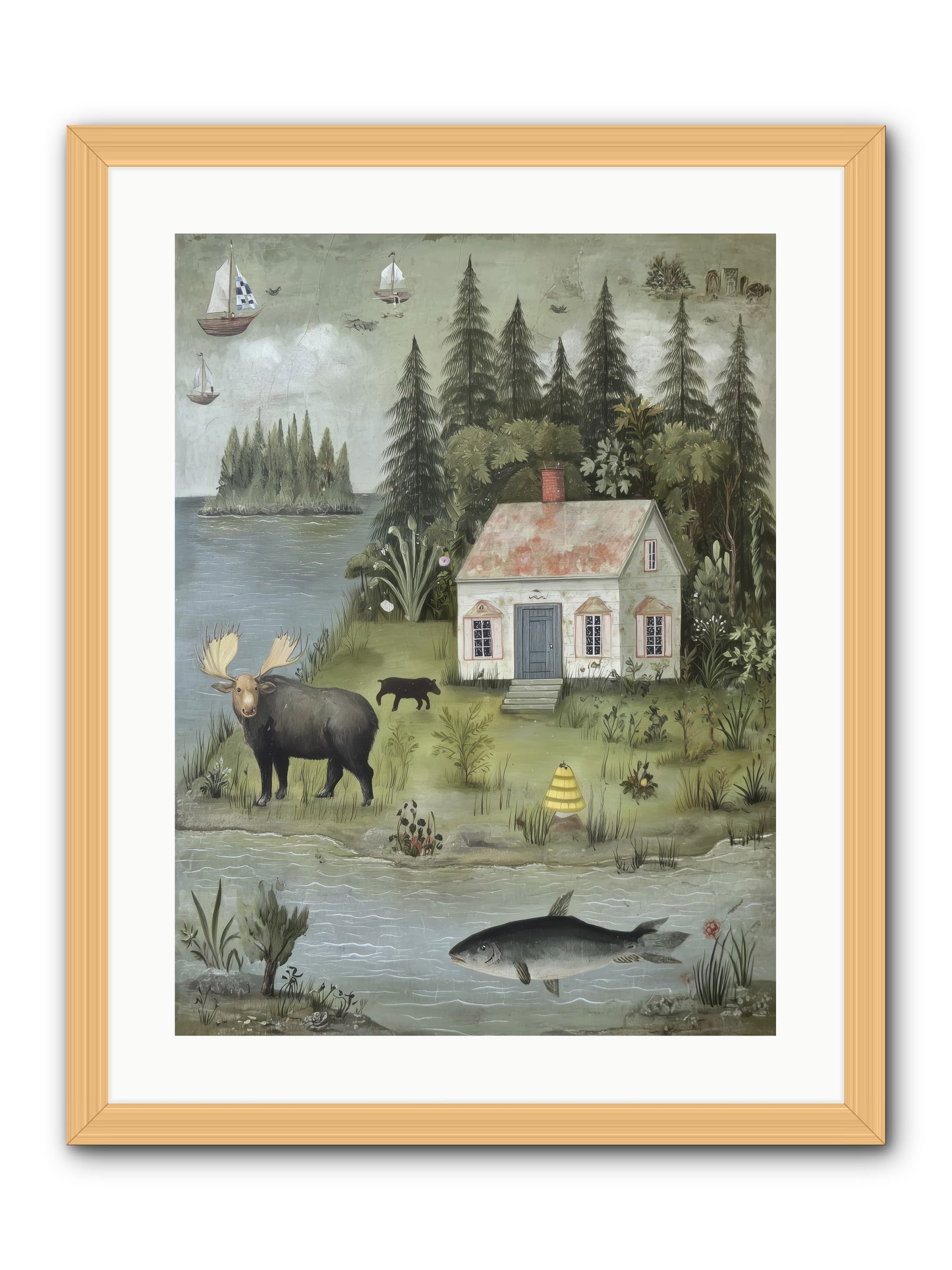 Shore Sanctuary -- Framed Print - Natural 18x24