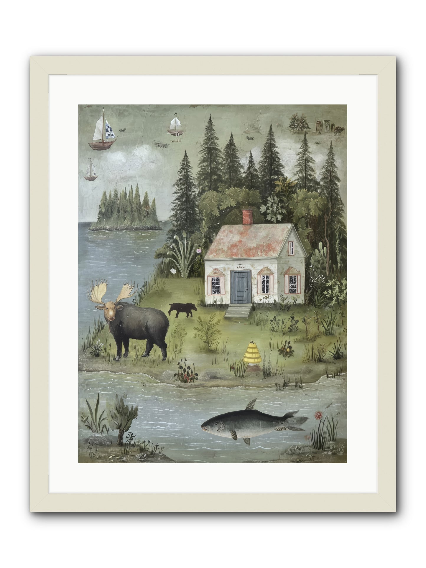 Shore Sanctuary -- Framed Print - White 18x24