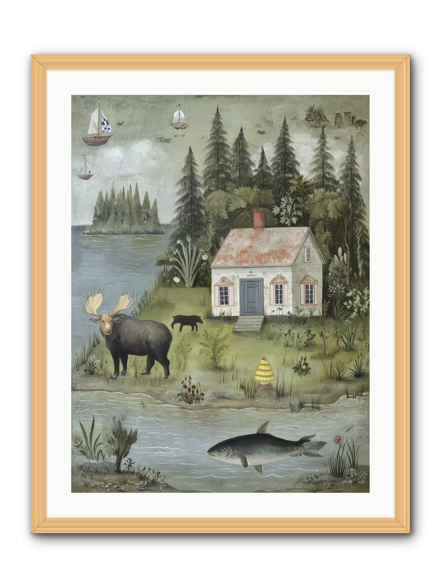 Shore Sanctuary -- Framed Print - Natural 24x32