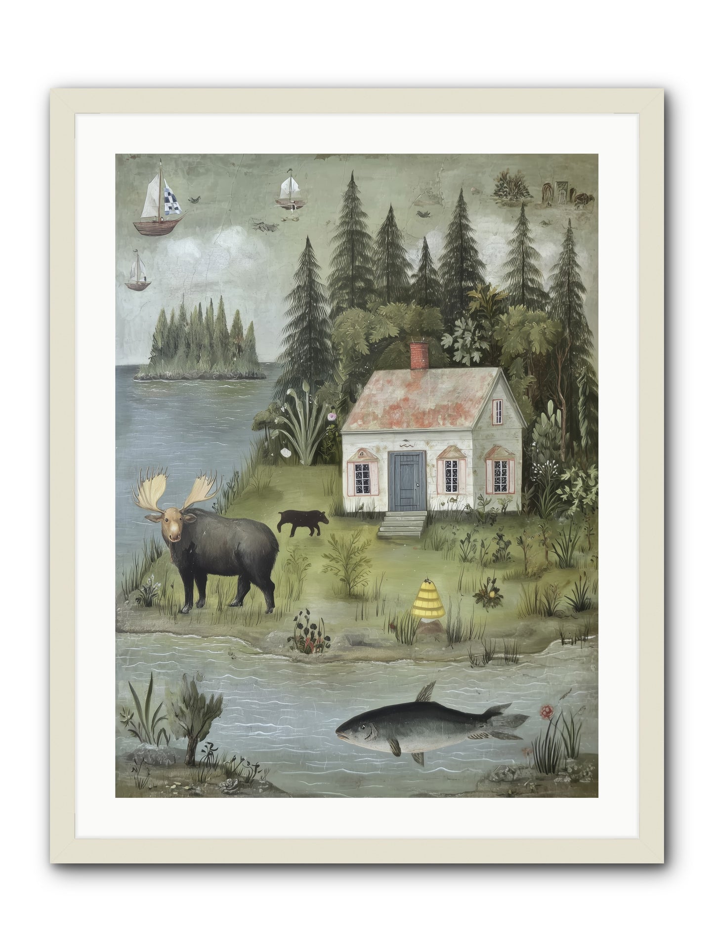 Shore Sanctuary -- Framed Print - White 24x32