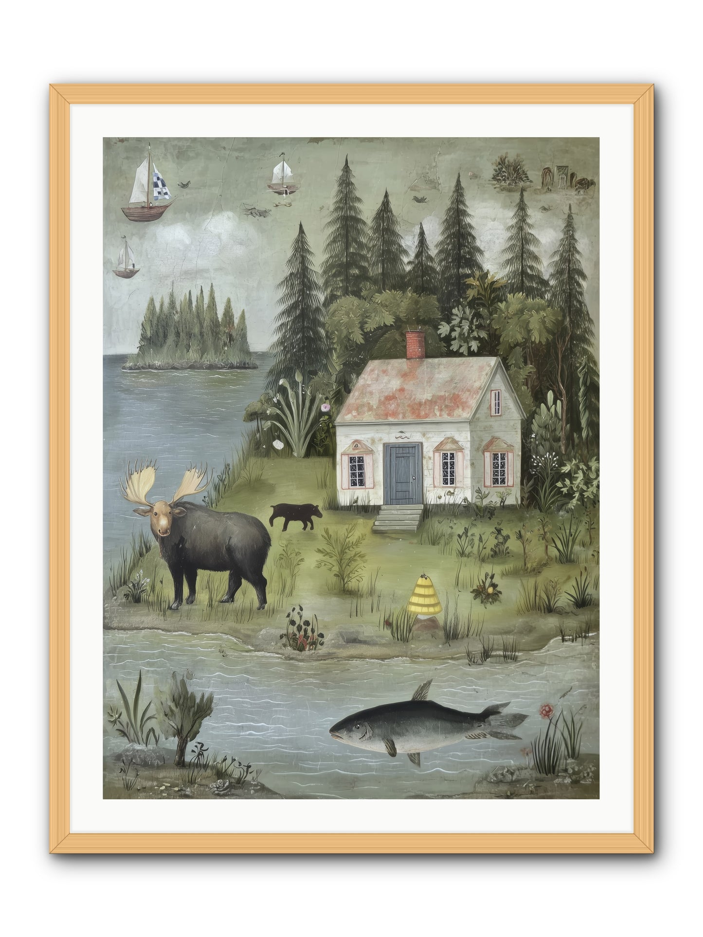 Shore Sanctuary -- Framed Print - Natural 30x40